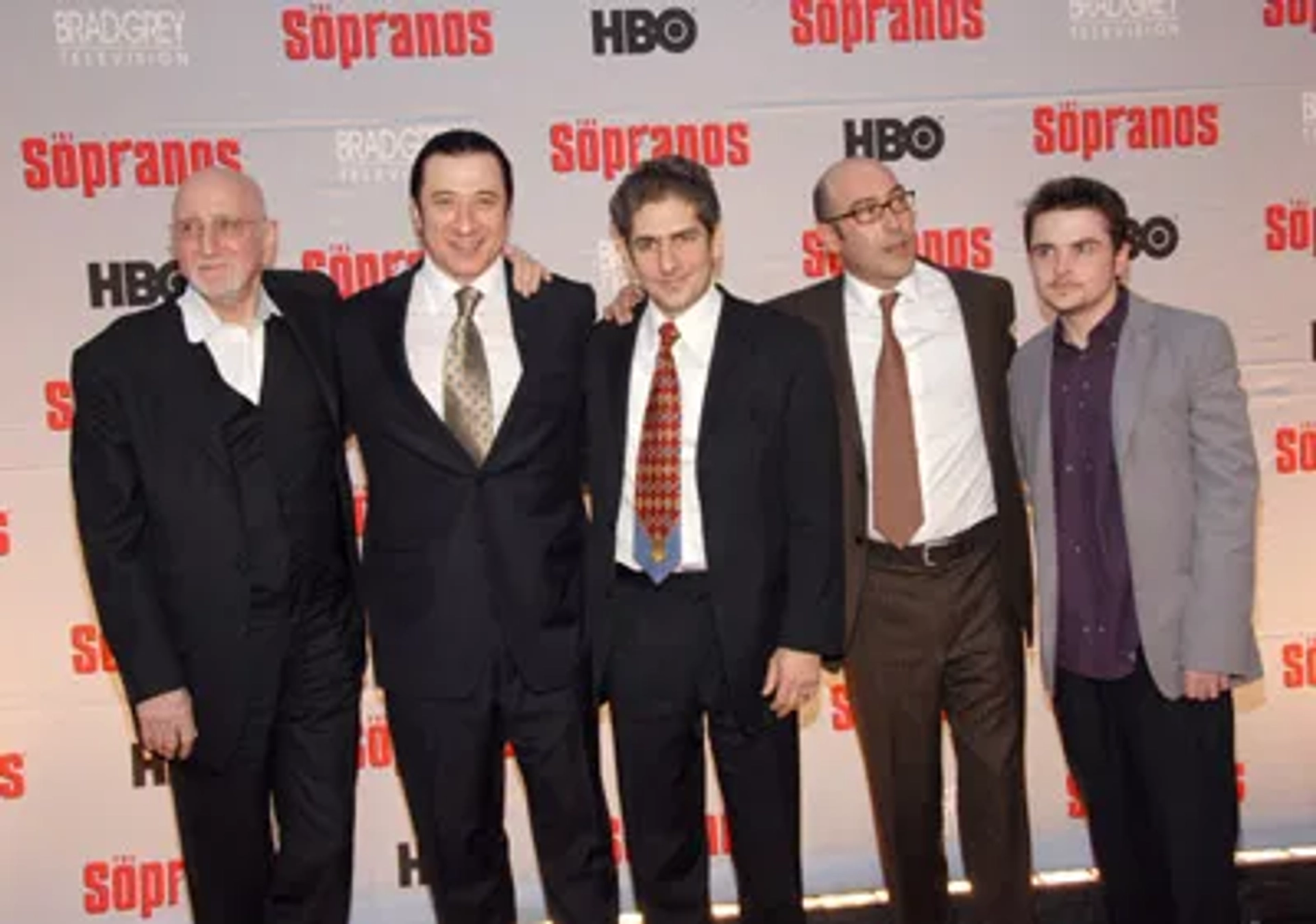 Federico Castelluccio, Dominic Chianese, Robert Iler, Michael Imperioli, and John Ventimiglia at an event for The Sopranos (1999)