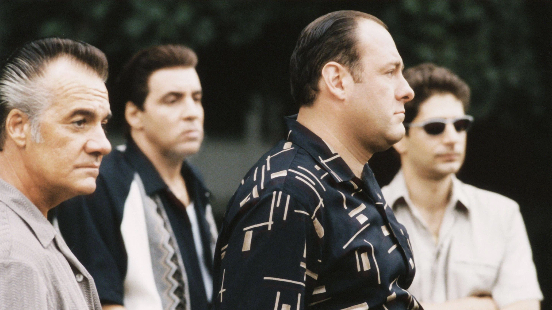 James Gandolfini, Steven Van Zandt, Michael Imperioli, and Tony Sirico in The Sopranos (1999)