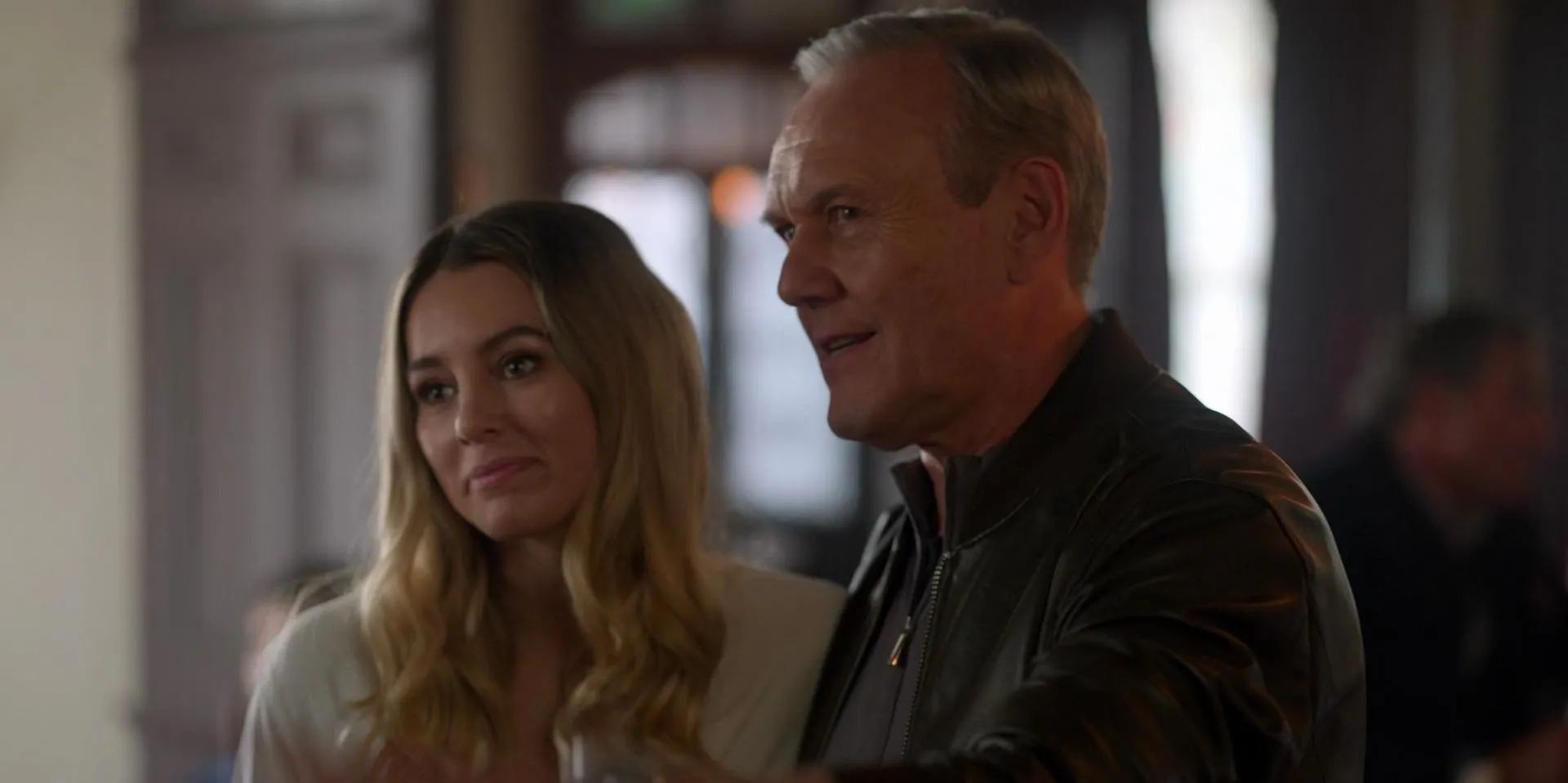 Anthony Head and Keeley Hazell in Ted Lasso (2020)