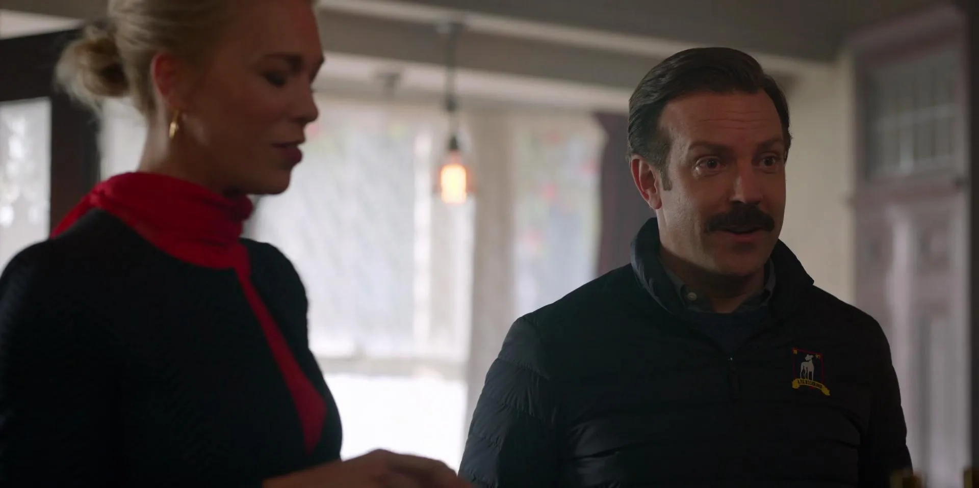 Jason Sudeikis and Hannah Waddingham in Ted Lasso (2020)