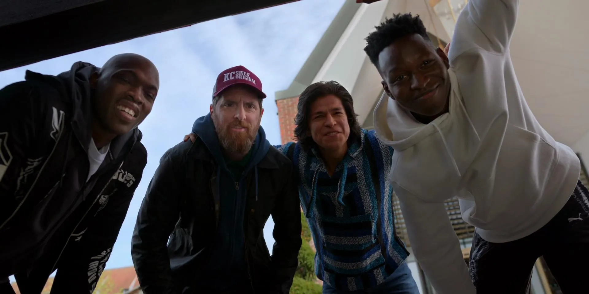 Brendan Hunt, Moe Jeudy-Lamour, Toheeb Jimoh, and Cristo Fernández in Ted Lasso (2020)