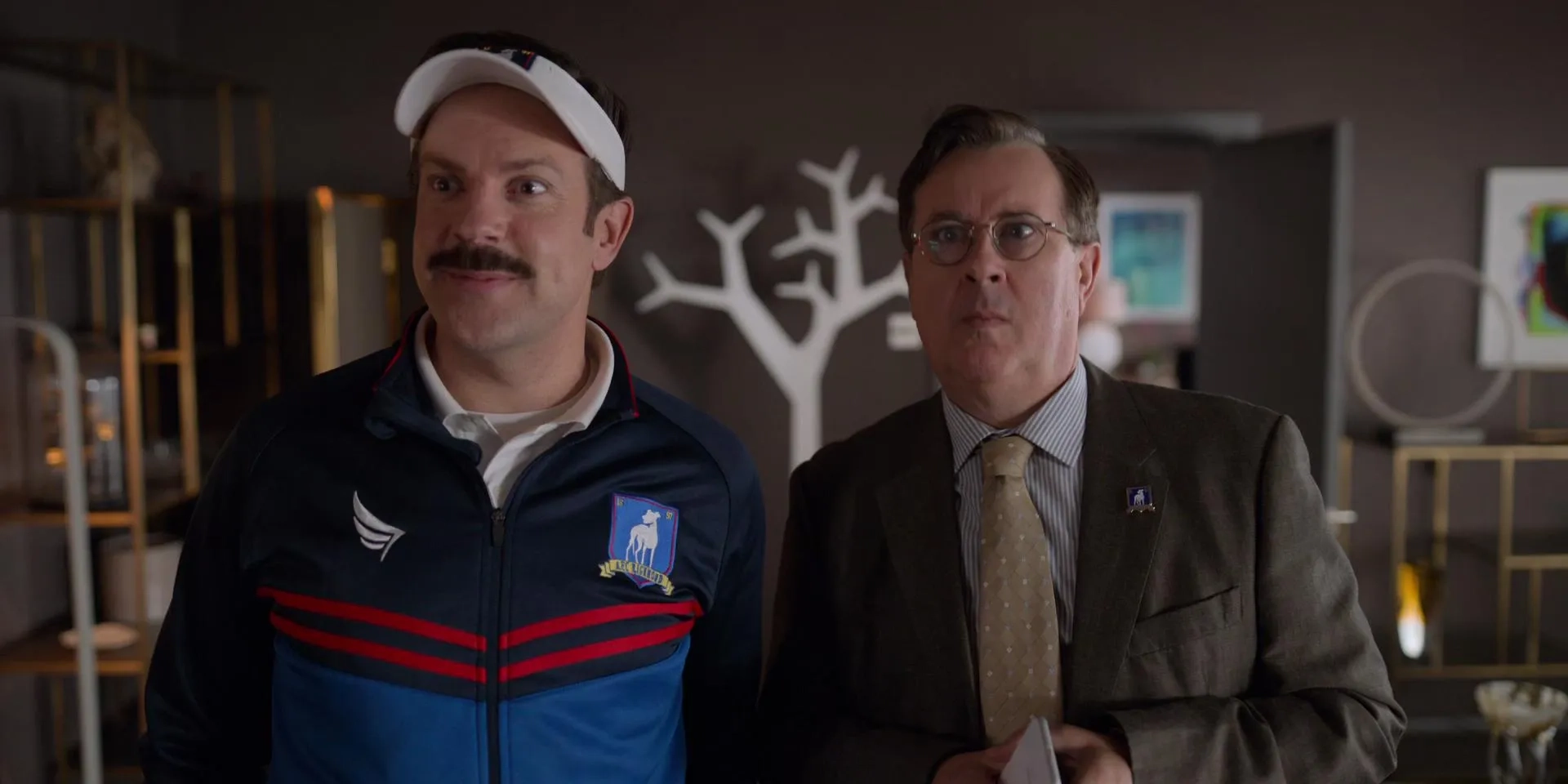 Jason Sudeikis and Jeremy Swift in Ted Lasso (2020)