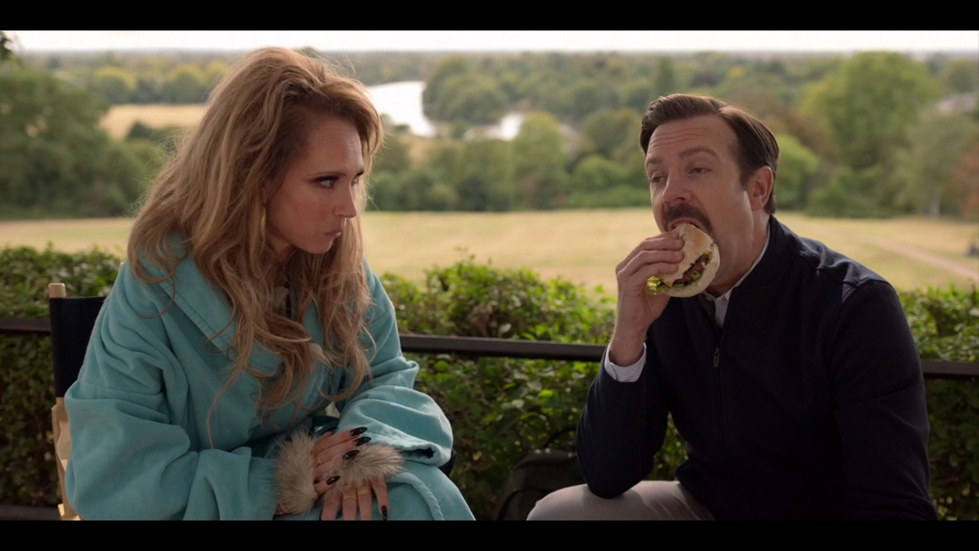 Jason Sudeikis and Juno Temple in Ted Lasso (2020)