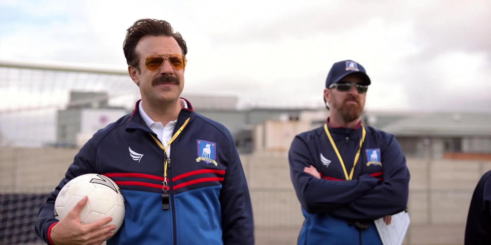 Brendan Hunt and Jason Sudeikis in Ted Lasso (2020)