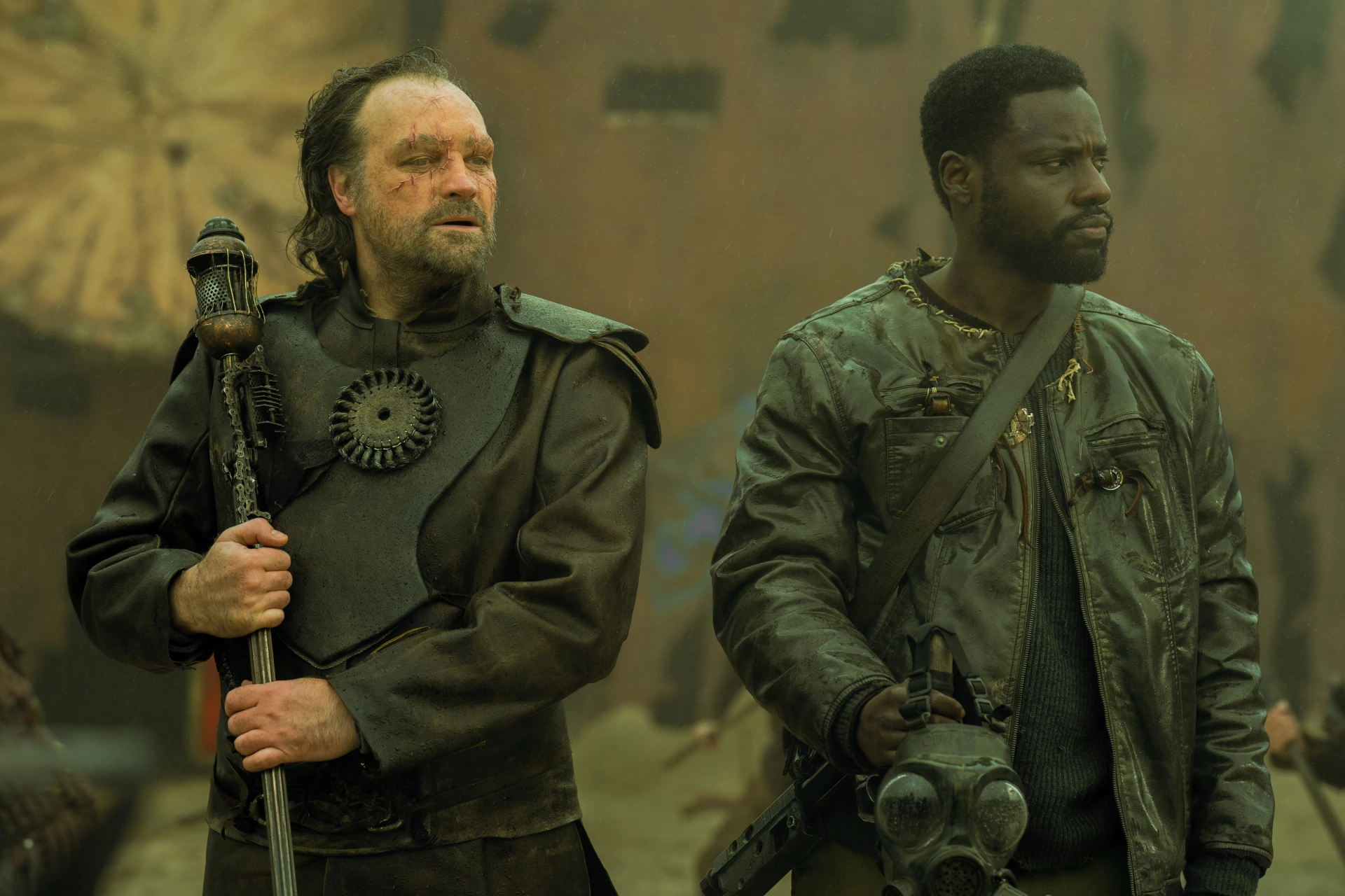 David Hewlett and Dayo Okeniyi in See: Heavy Hangs the Head (2022)