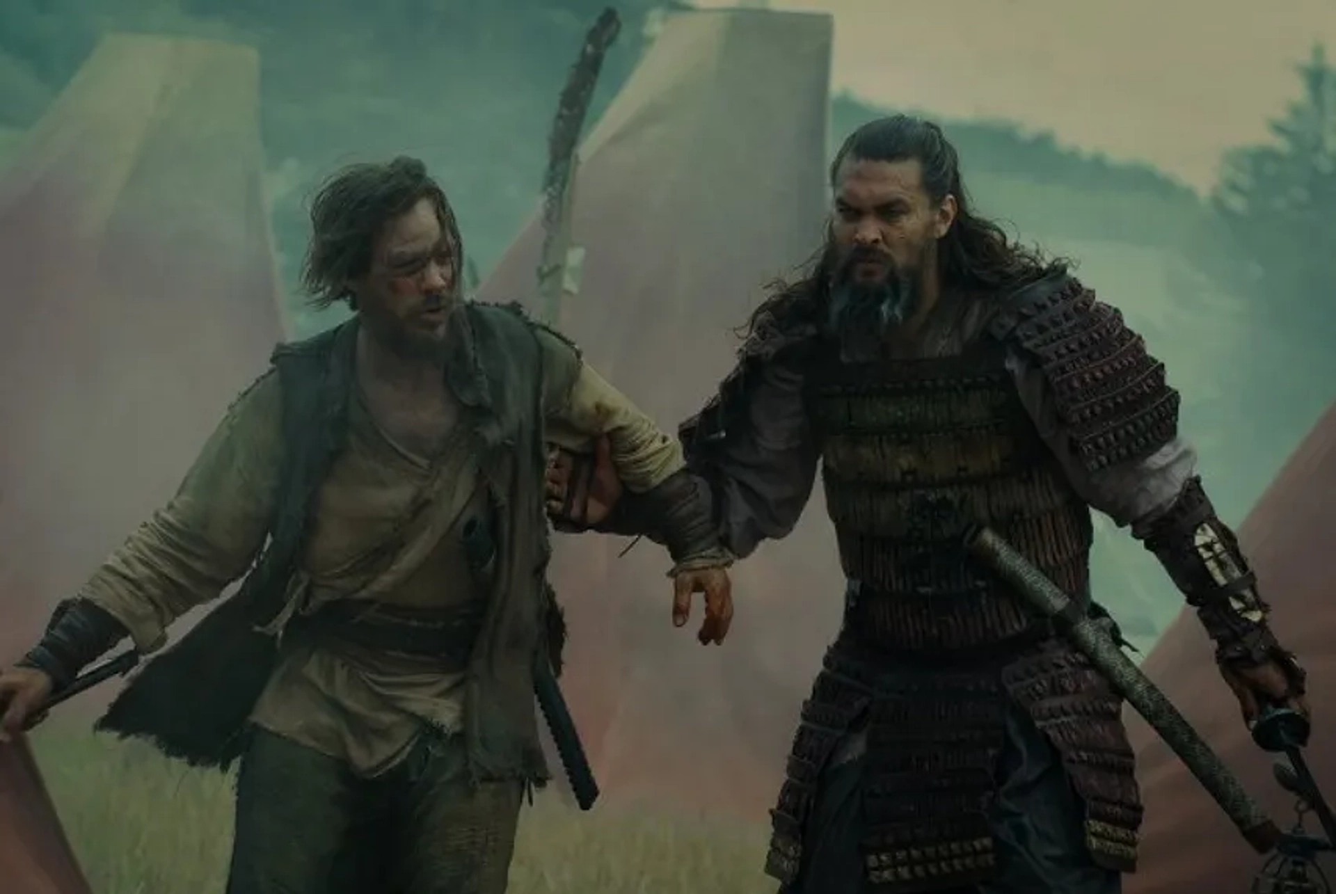 Jason Momoa and Michael Raymond-James in See: I See You (2022)