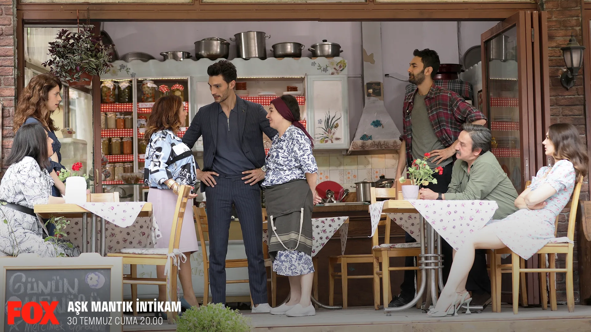 Günay Karacaoglu, Suleyman Atanisev, Burcu Özberk, Birgül Ulusoy, Ilhan Sen, Zeynep Kankonde, Mehmet Korhan Firat, and Ceren Koç in Love, Reason, Get Even (2021)