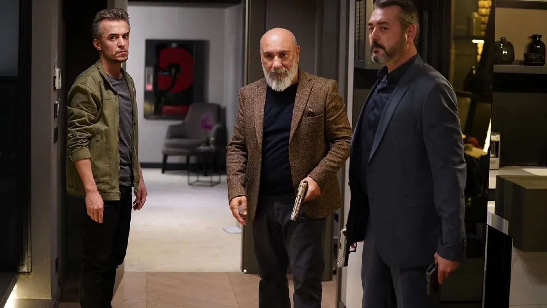 Mustafa Avkiran, Fahri Öztezcan, and Tugay Mercan in Azize (2019)