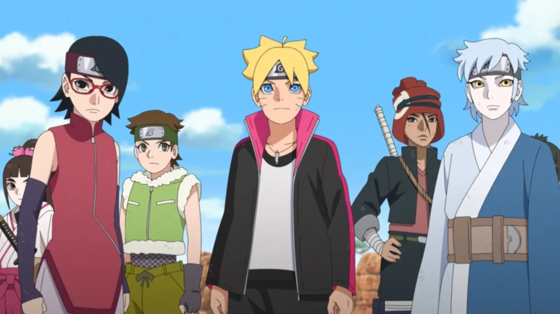 Yûko Sanpei, Kokoro Kikuchi, Shin'ya Hamazoe, Ryûichi Kijima, Juri Nagatsuma, and Natsumi Yamada in Boruto: Naruto Next Generations: Kessen zenya (2021)