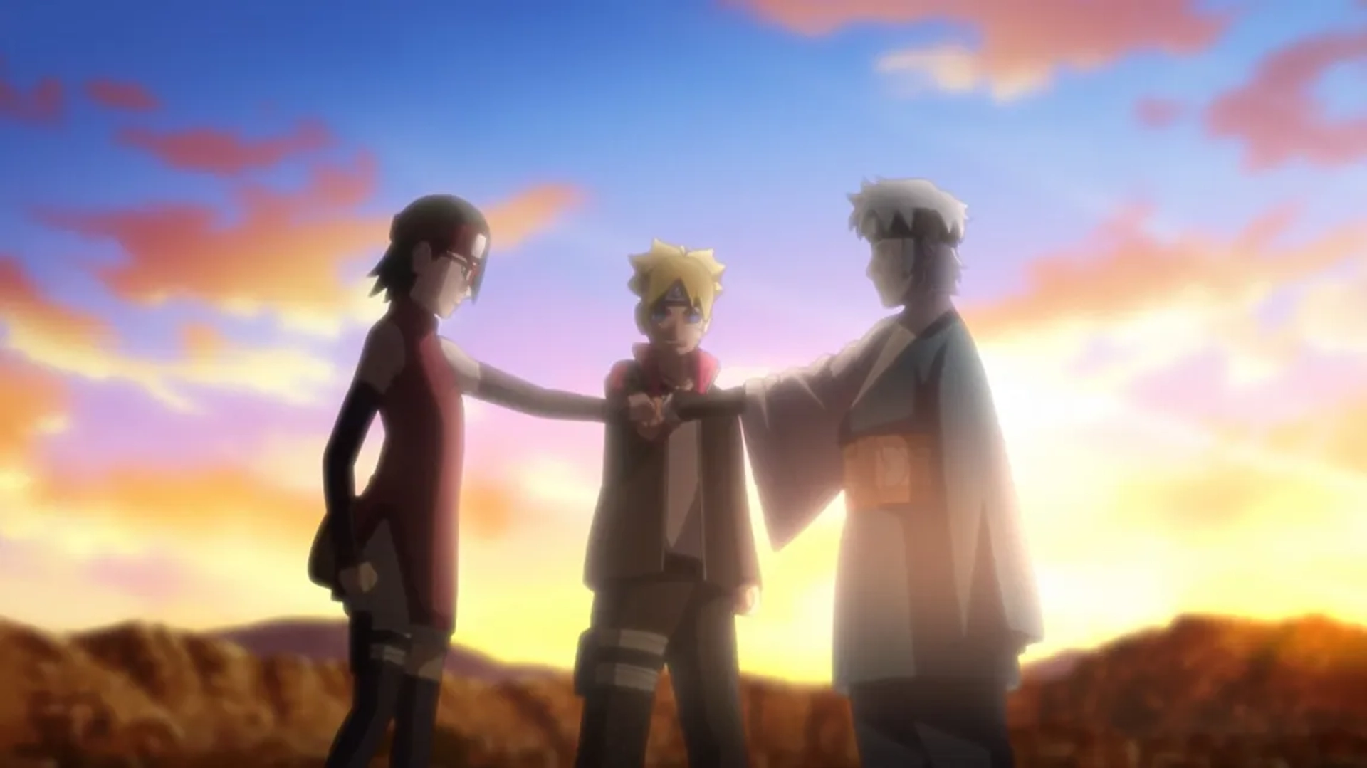 Yûko Sanpei, Kokoro Kikuchi, and Ryûichi Kijima in Boruto: Naruto Next Generations: Kessen zenya (2021)