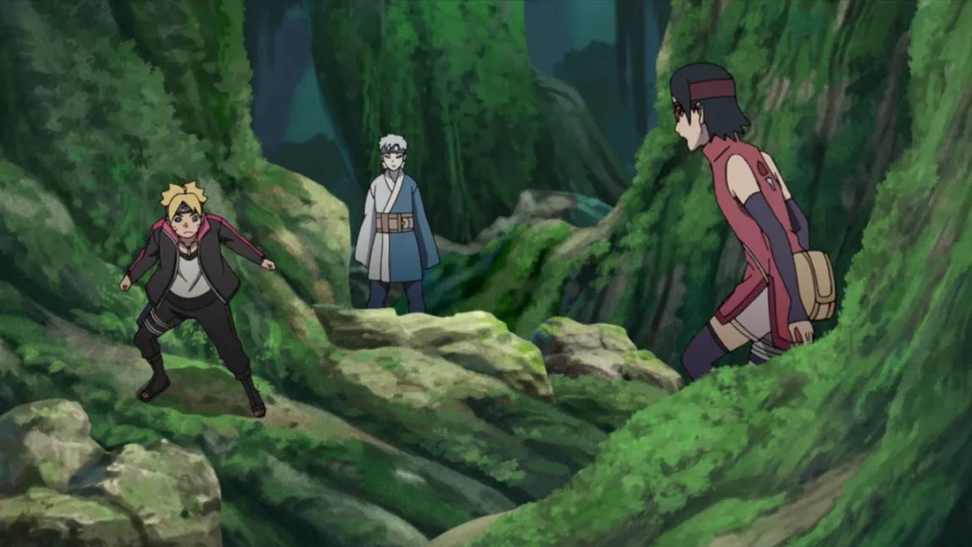 Yûko Sanpei, Kokoro Kikuchi, and Ryûichi Kijima in Boruto: Naruto Next Generations: Chûnin shiken, futatabi (2021)