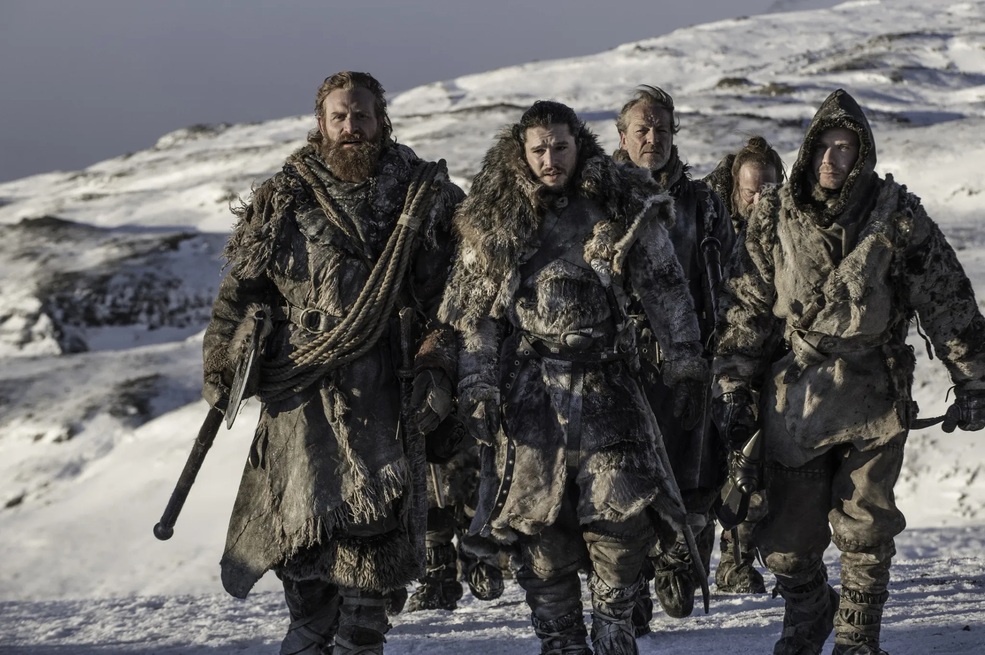 Iain Glen, Paul Kaye, Joe Dempsie, Kristofer Hivju, and Kit Harington in Game of Thrones (2011)