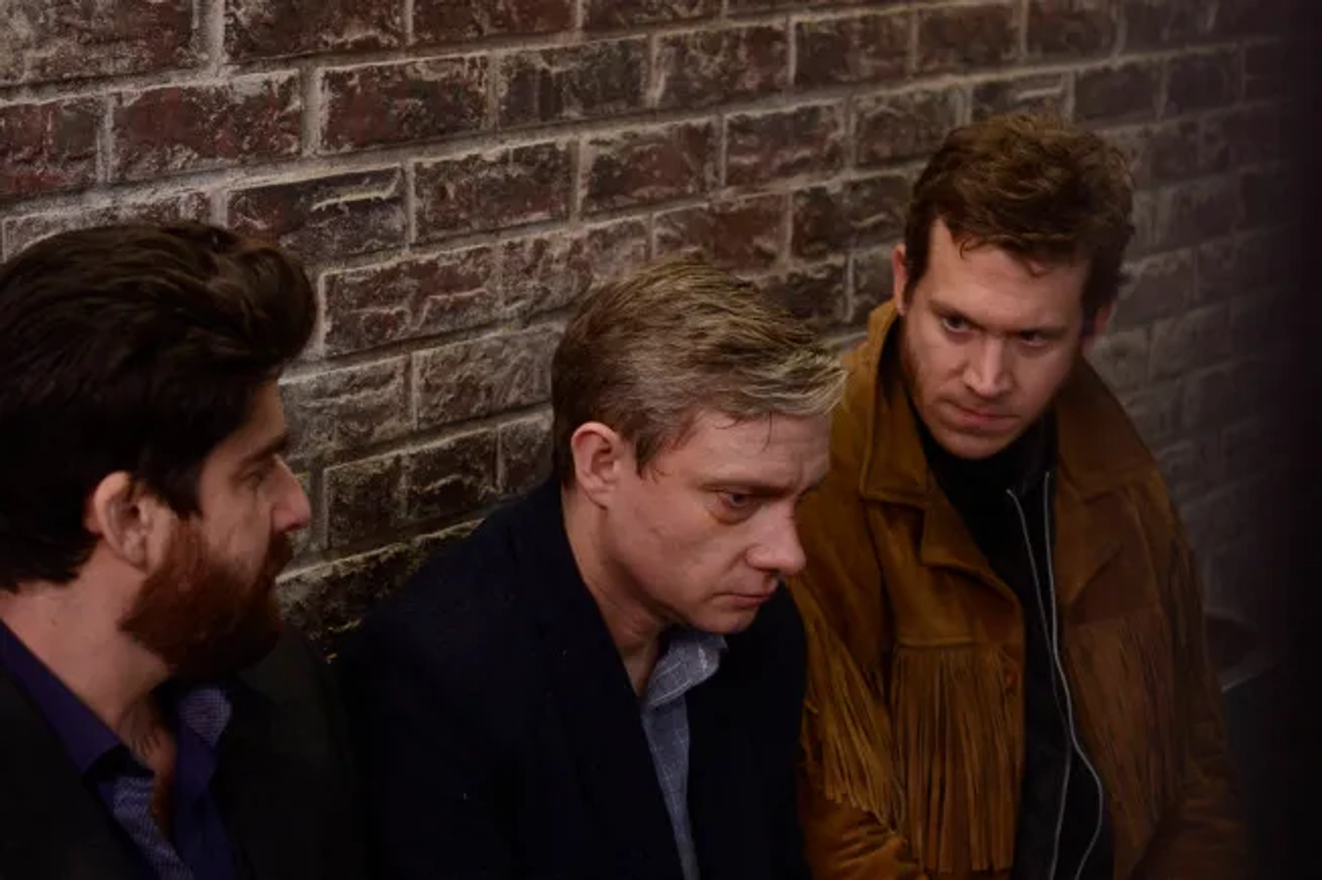 Adam Goldberg, Martin Freeman, and Russell Harvard in Fargo (2014)