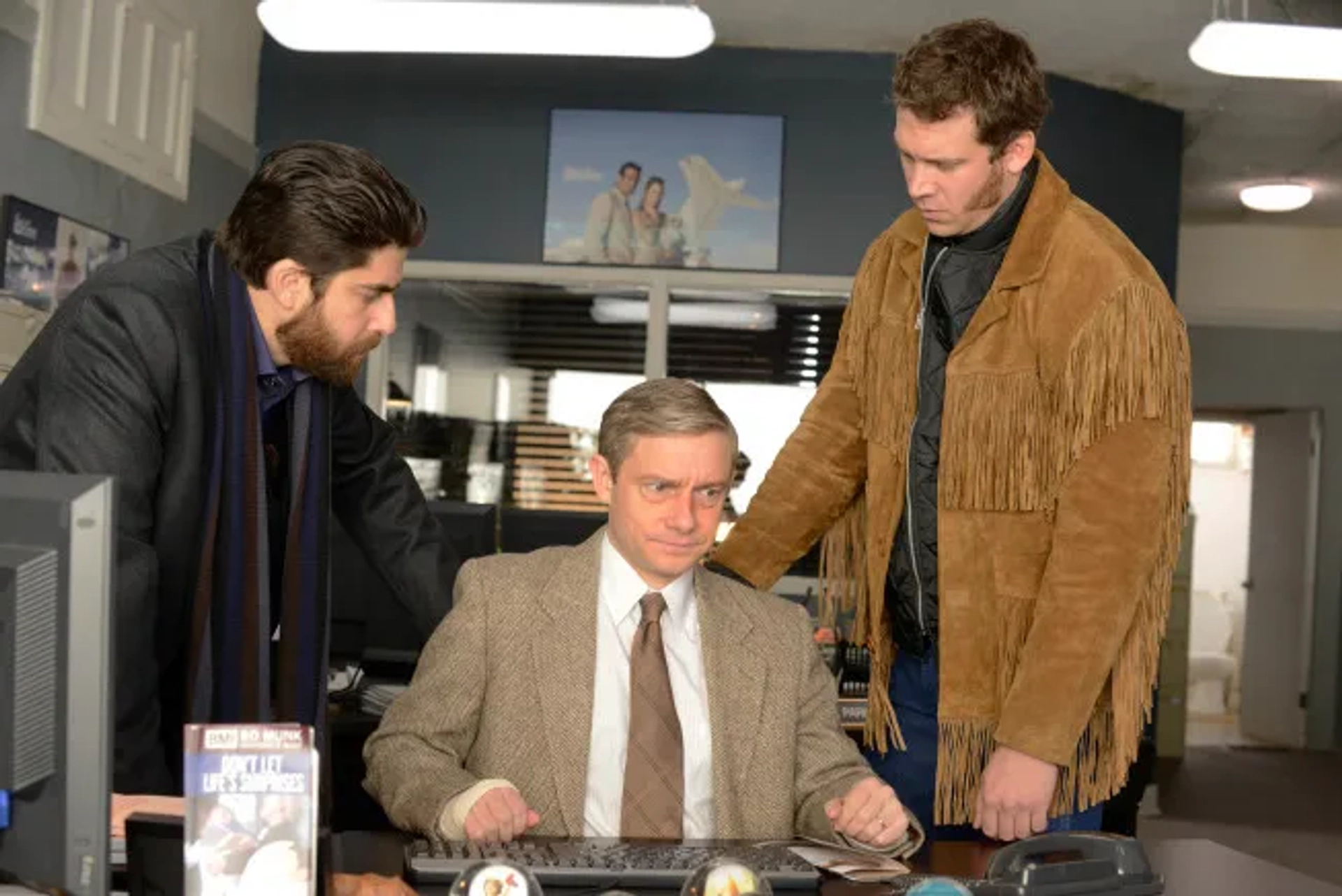 Adam Goldberg, Martin Freeman, and Russell Harvard in Fargo (2014)