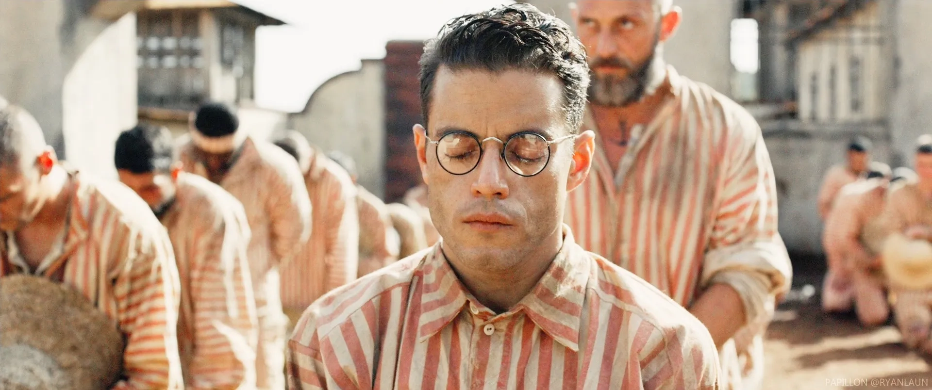 Rami Malek and Roland Møller in Papillon (2017)