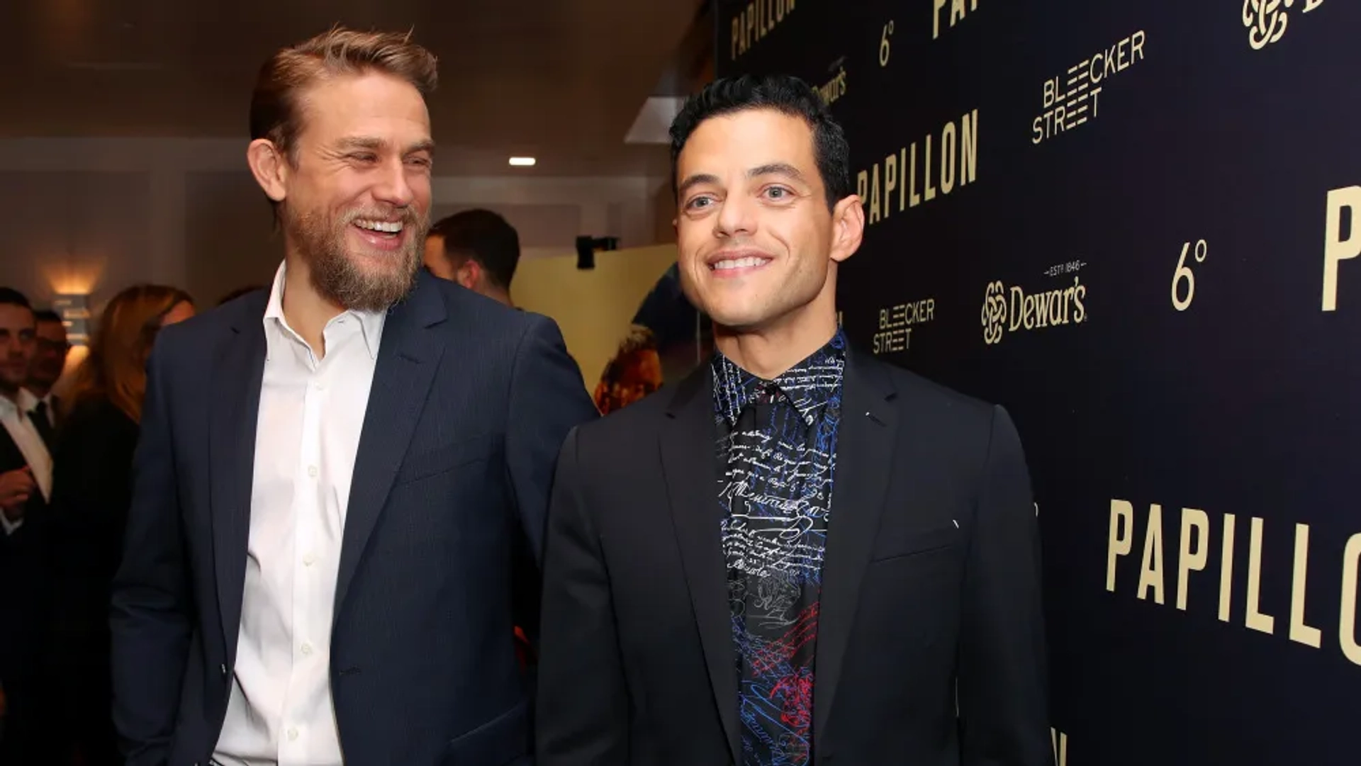 Charlie Hunnam and Rami Malek at an event for Papillon (2017)