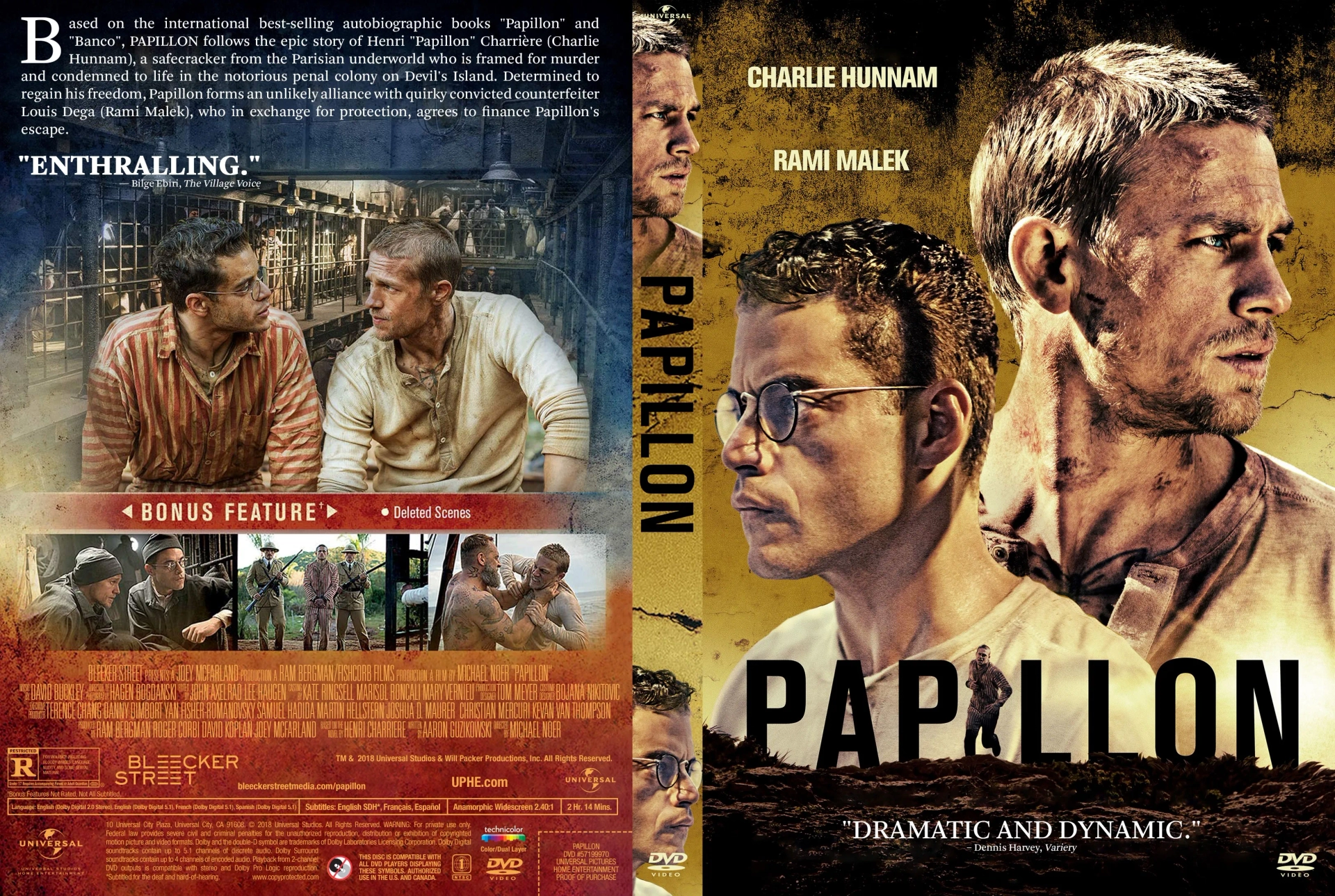 Charlie Hunnam, Rami Malek, and Roland Møller in Papillon (2017)