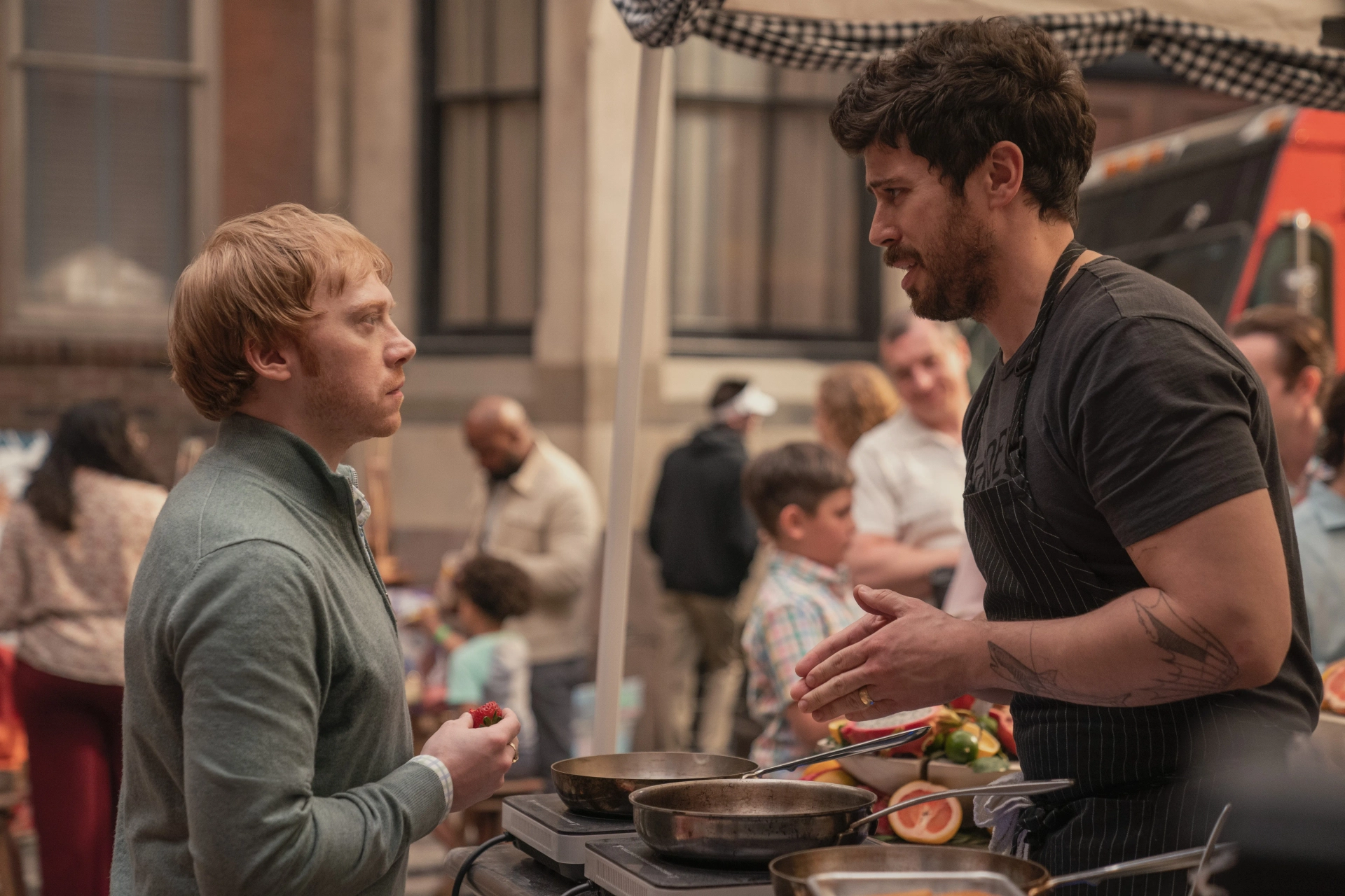 Rupert Grint and Toby Kebbell in Servant: Tiger (2022)