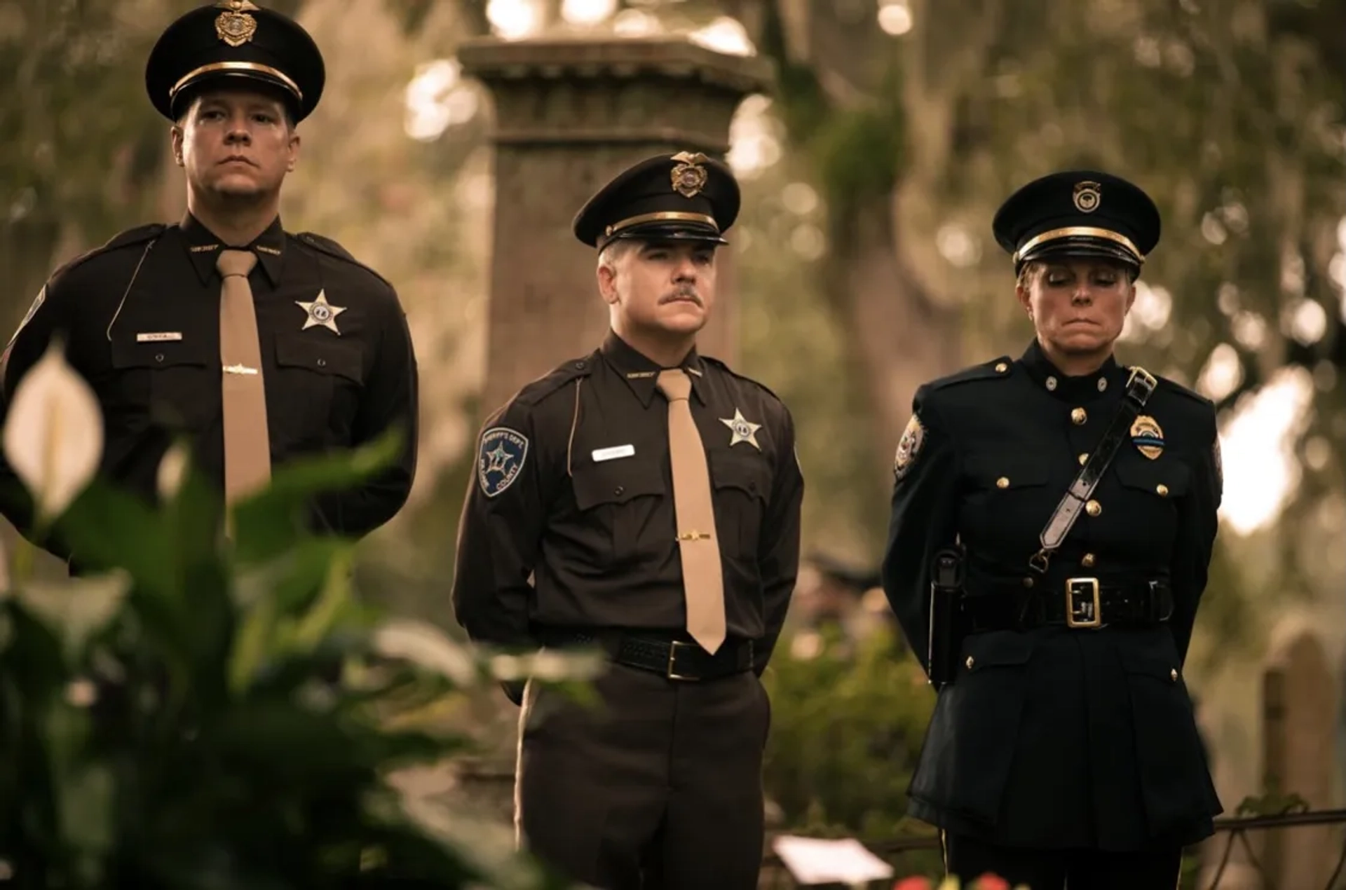 Shoupe (Cullen Moss), honoring the fallen Sheriff Peterkin (Adina Porter). Season 2 of Outer Banks.