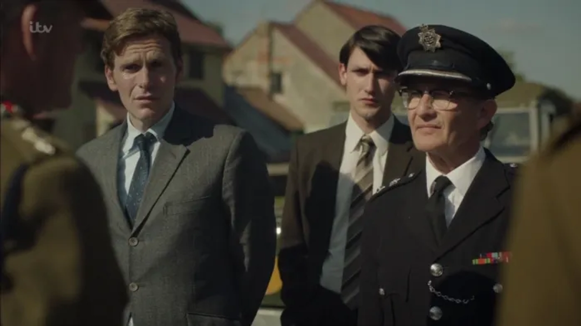 Anton Lesser, Shaun Evans, and Lewis Peek in Endeavour (2012)