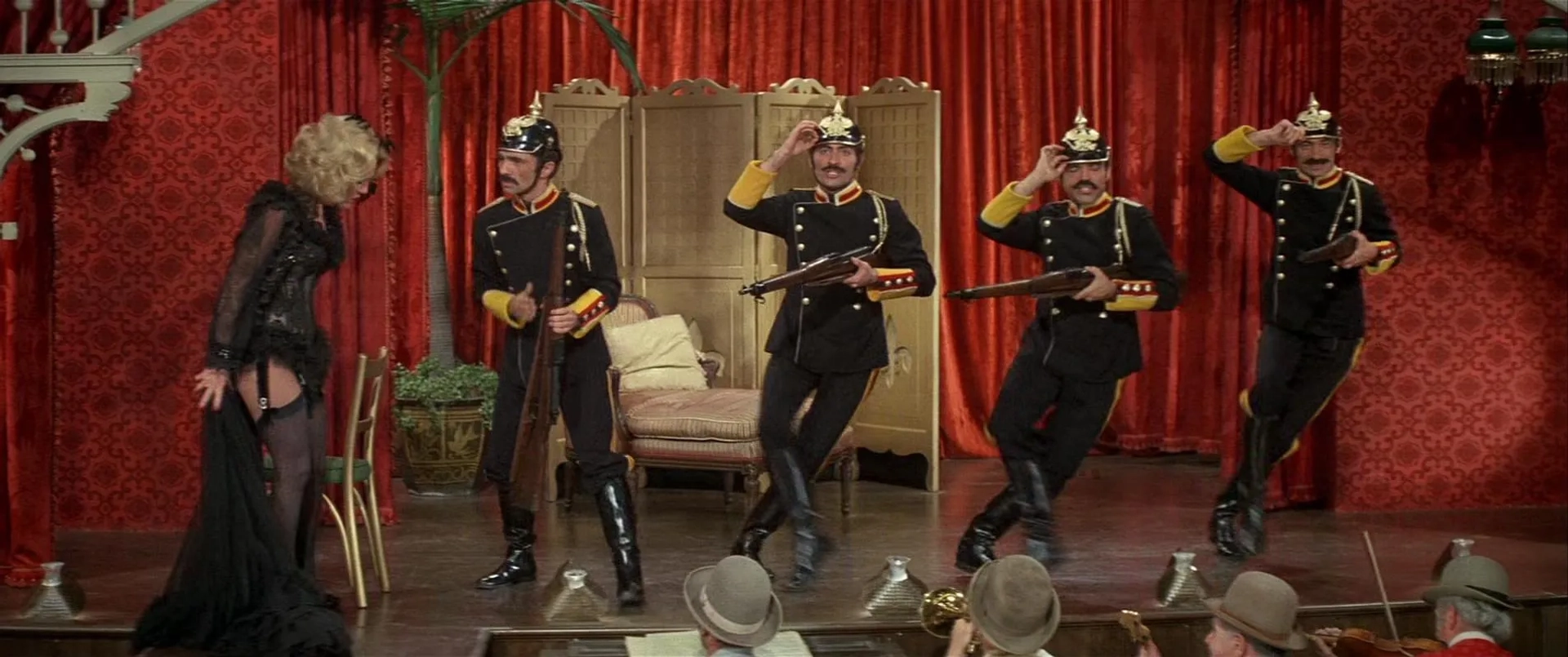 Madeline Kahn, Bert May, Alan Peterson, Ray Chabeau, and Alfred DeSio in Blazing Saddles (1974)