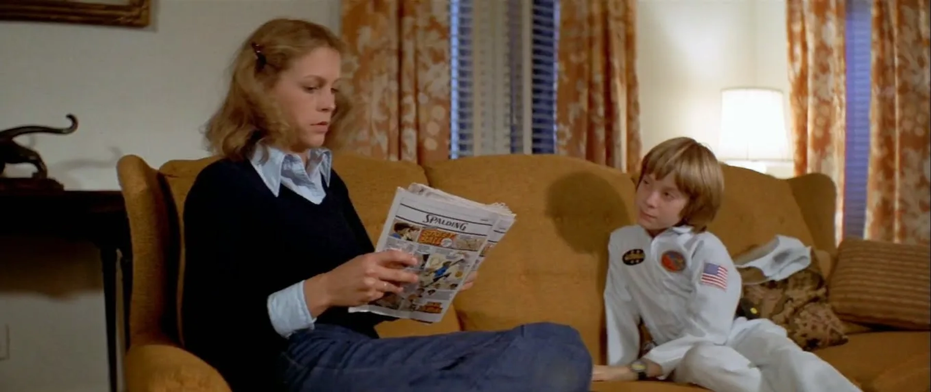 Jamie Lee Curtis and Brian Andrews in Halloween (1978)