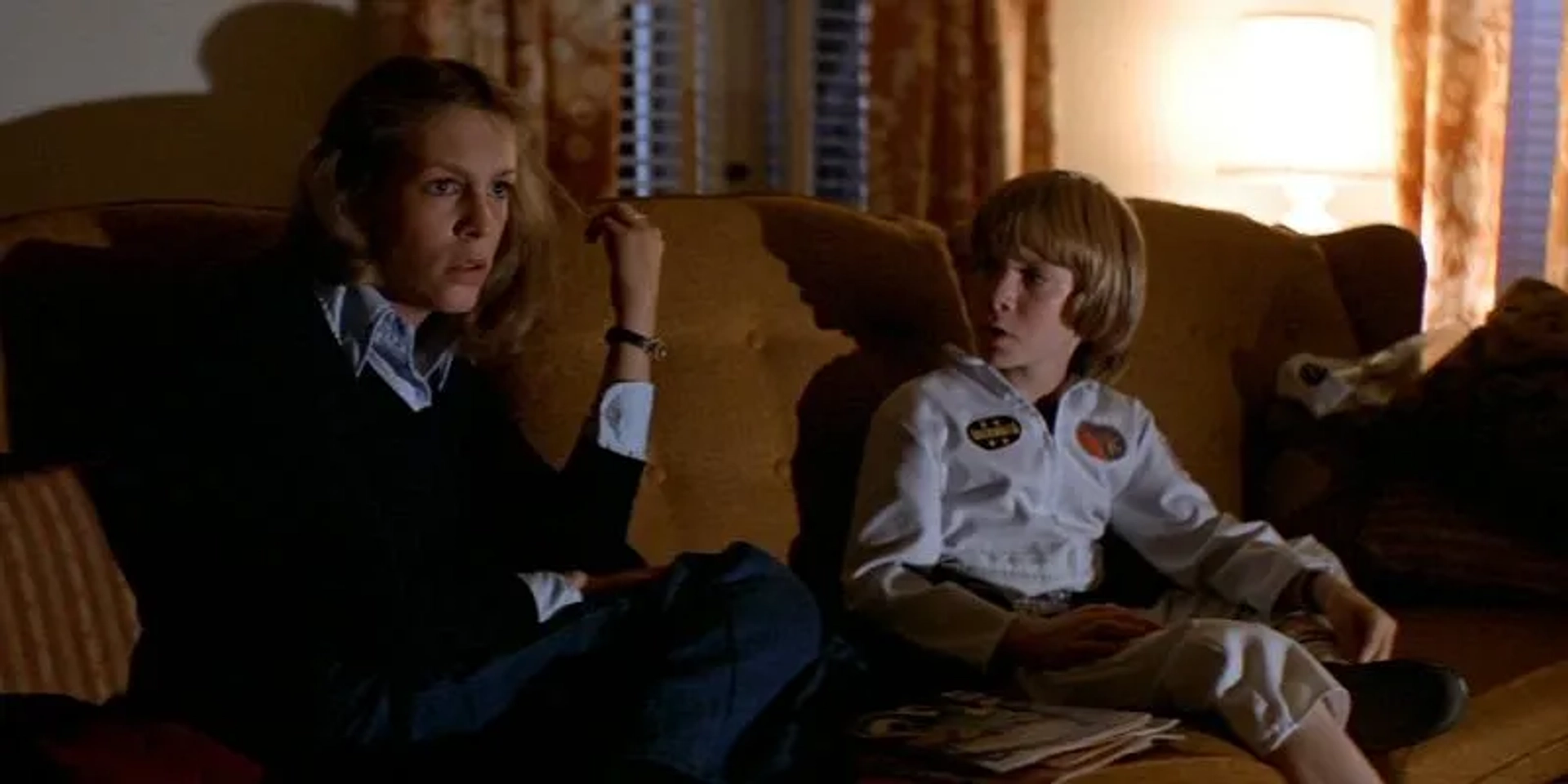 Jamie Lee Curtis and Brian Andrews in Halloween (1978)