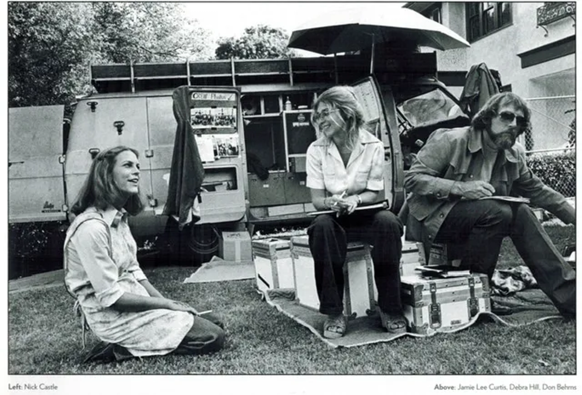 Jamie Lee Curtis, Don Behrns, and Debra Hill in Halloween (1978)