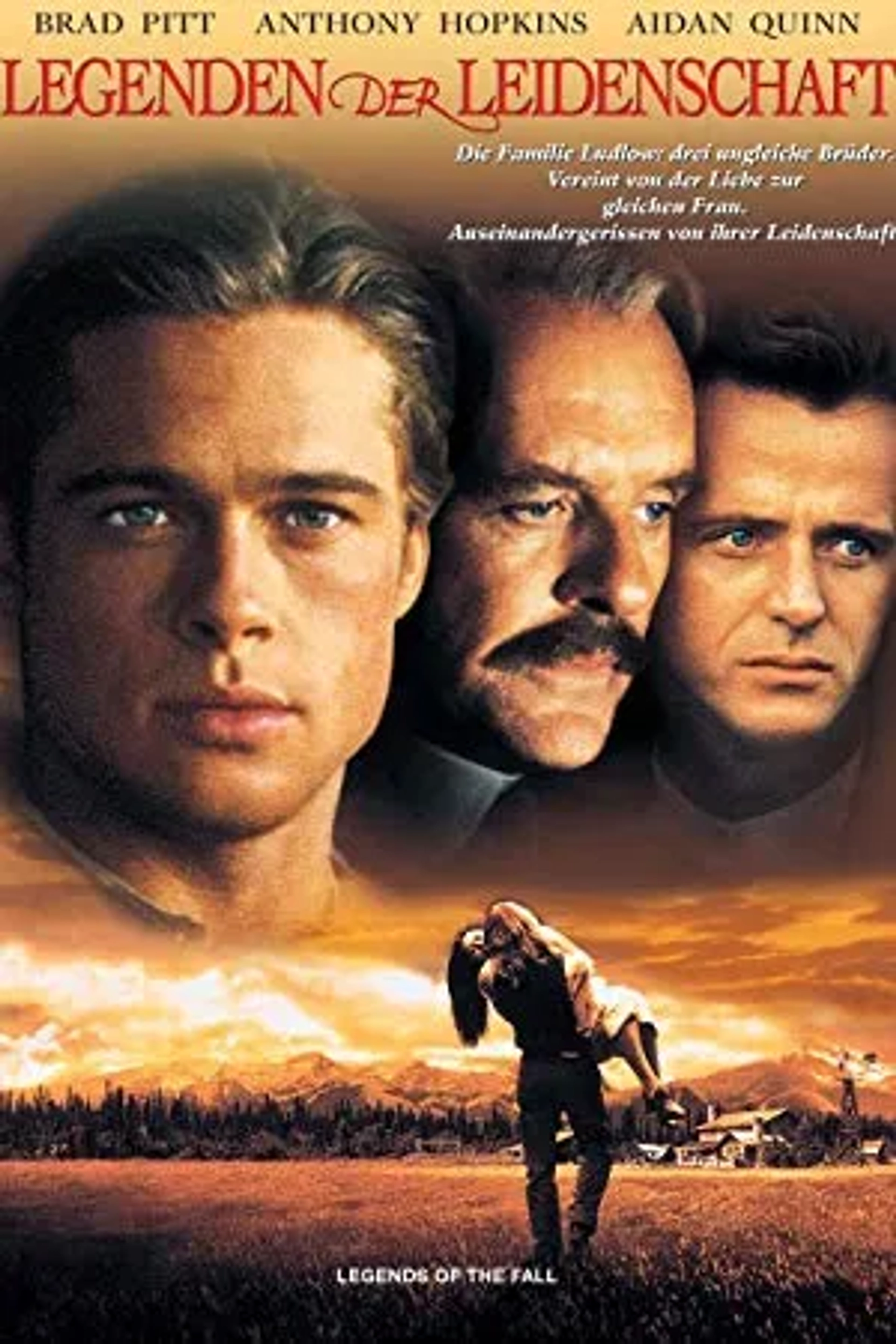 Brad Pitt, Anthony Hopkins, and Aidan Quinn in Legends of the Fall (1994)