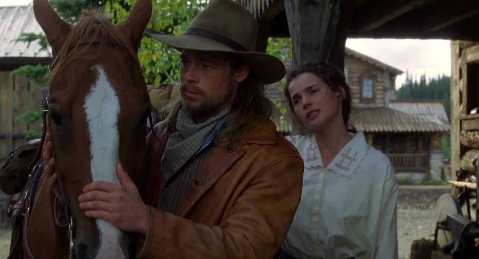 Brad Pitt and Julia Ormond in Legends of the Fall (1994)