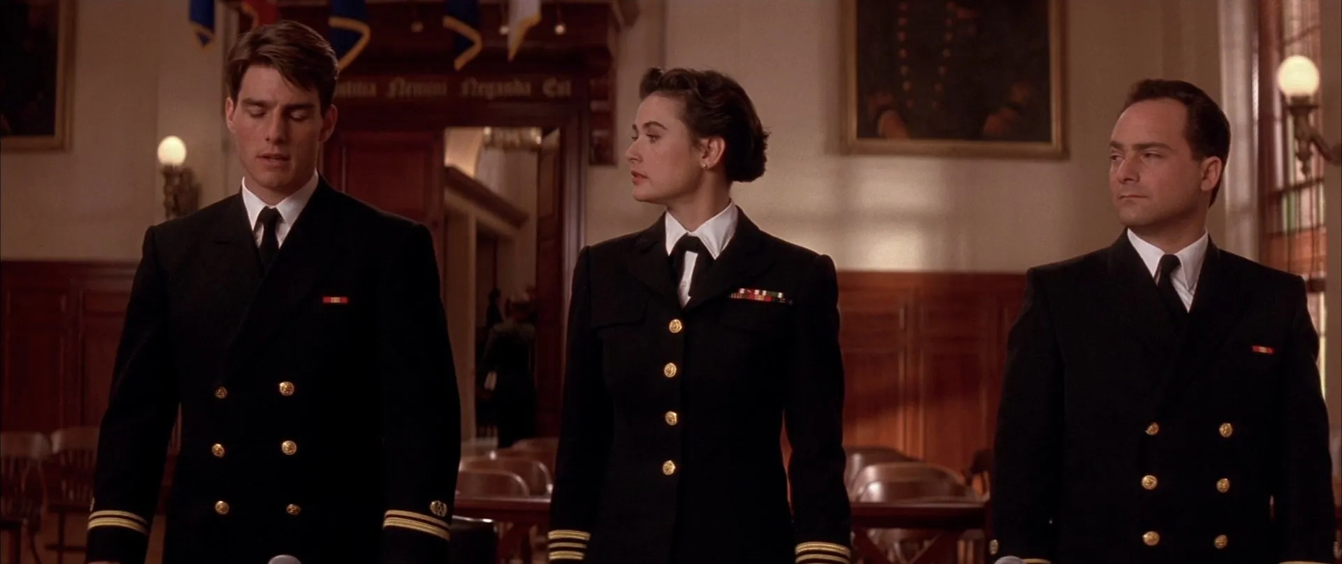 Tom Cruise, Demi Moore, and Kevin Pollak in A Few Good Men (1992)