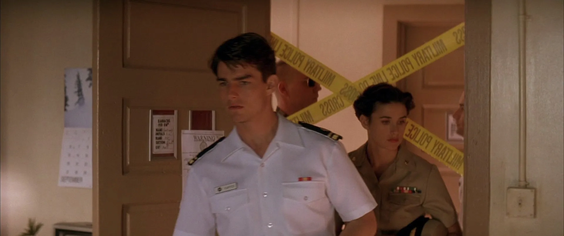 Tom Cruise, Demi Moore, Kiefer Sutherland, and Kevin Pollak in A Few Good Men (1992)