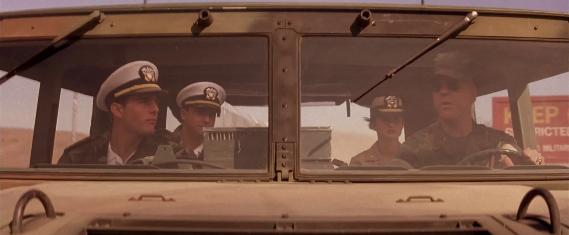 Tom Cruise, Demi Moore, Kiefer Sutherland, and Kevin Pollak in A Few Good Men (1992)