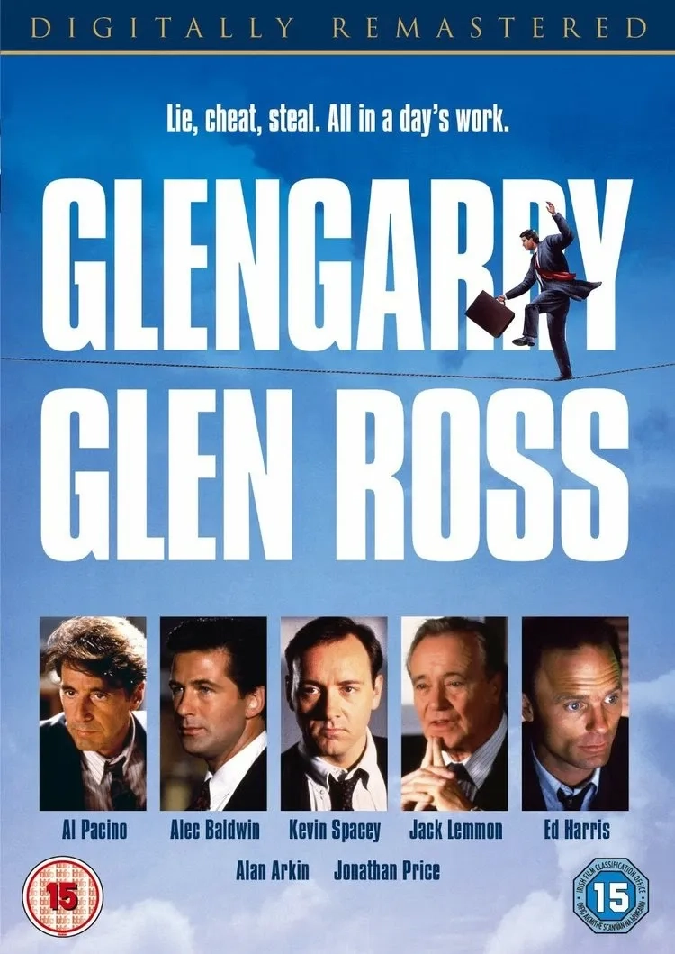 Al Pacino, Kevin Spacey, Alec Baldwin, Ed Harris, and Jack Lemmon in Glengarry Glen Ross (1992)