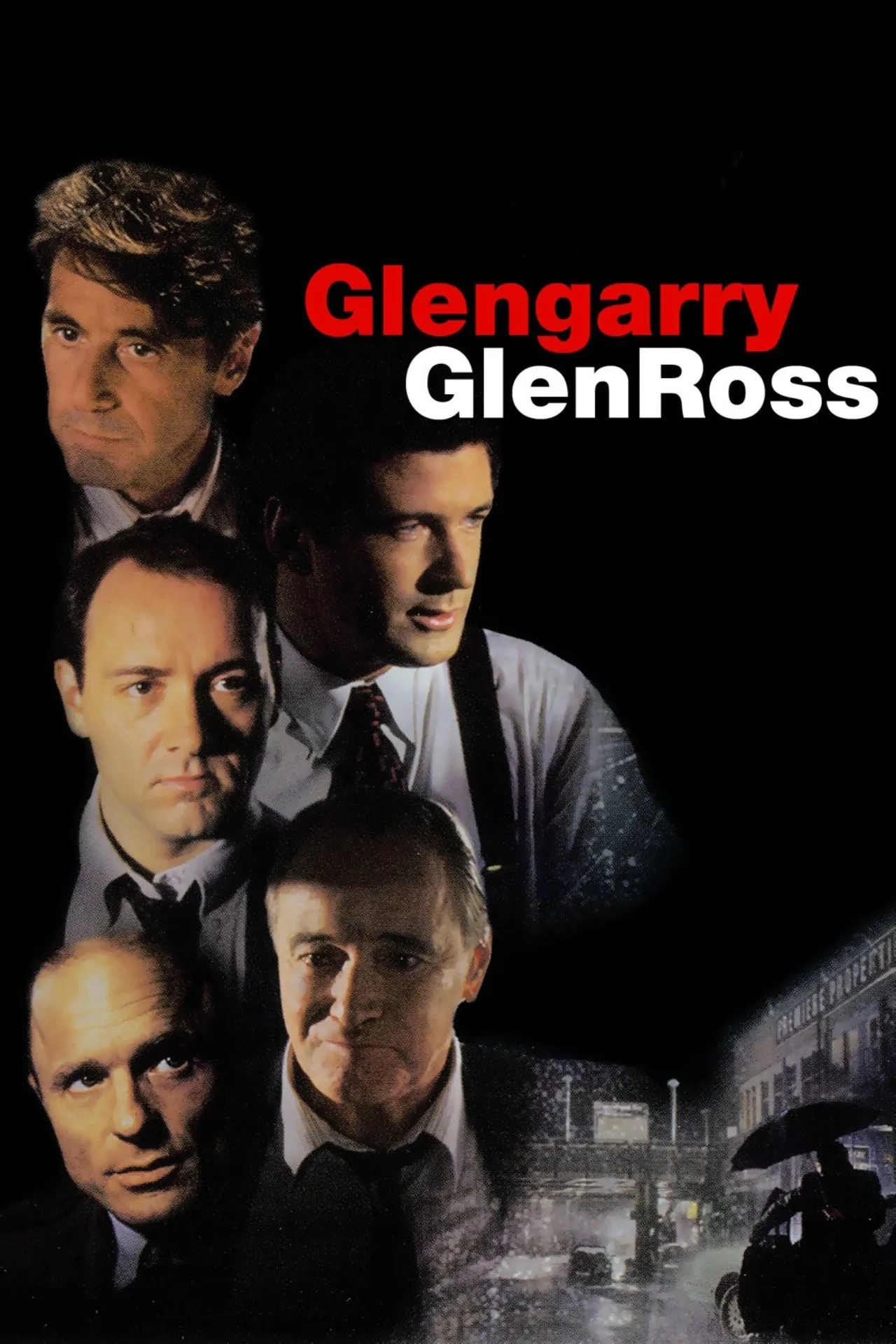 Al Pacino, Kevin Spacey, Alec Baldwin, Ed Harris, and Jack Lemmon in Glengarry Glen Ross (1992)