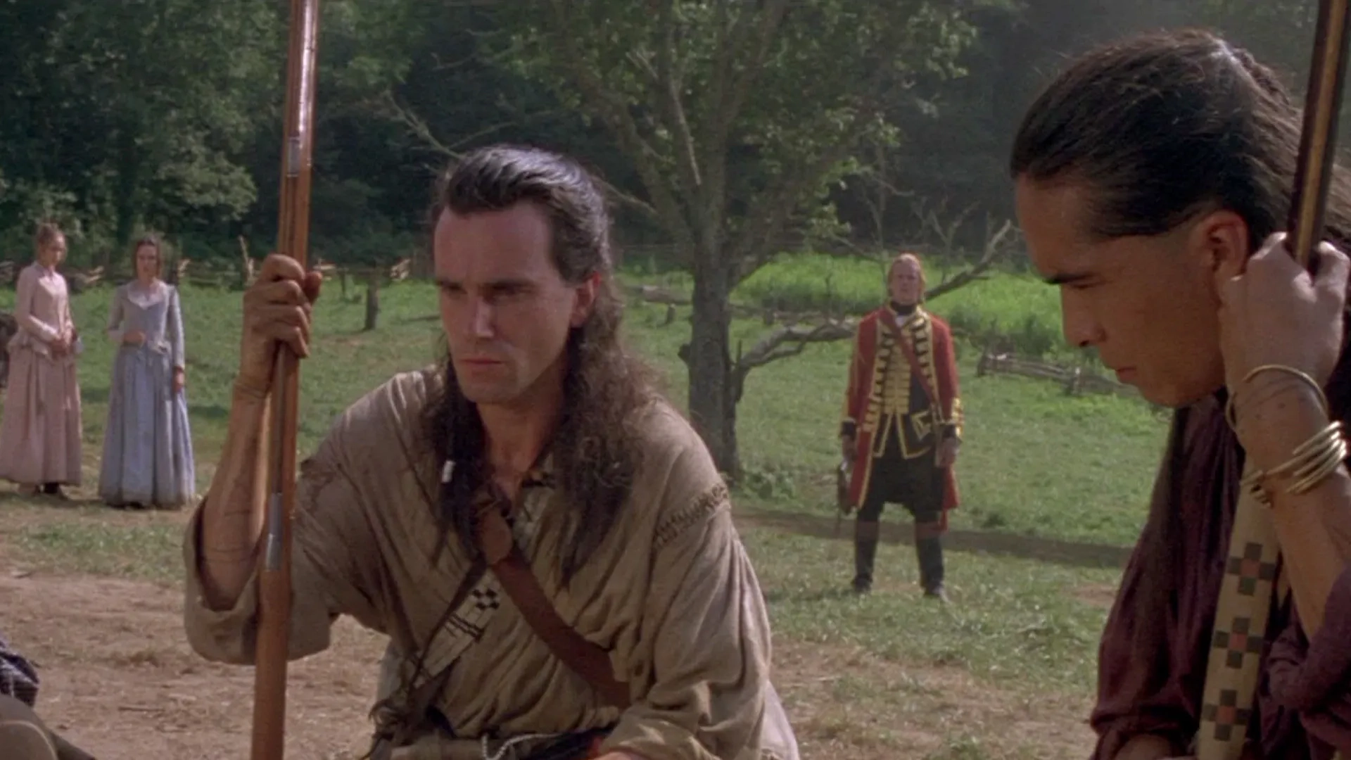 Daniel Day-Lewis, Madeleine Stowe, Jodhi May, Eric Schweig, and Steven Waddington in The Last of the Mohicans (1992)