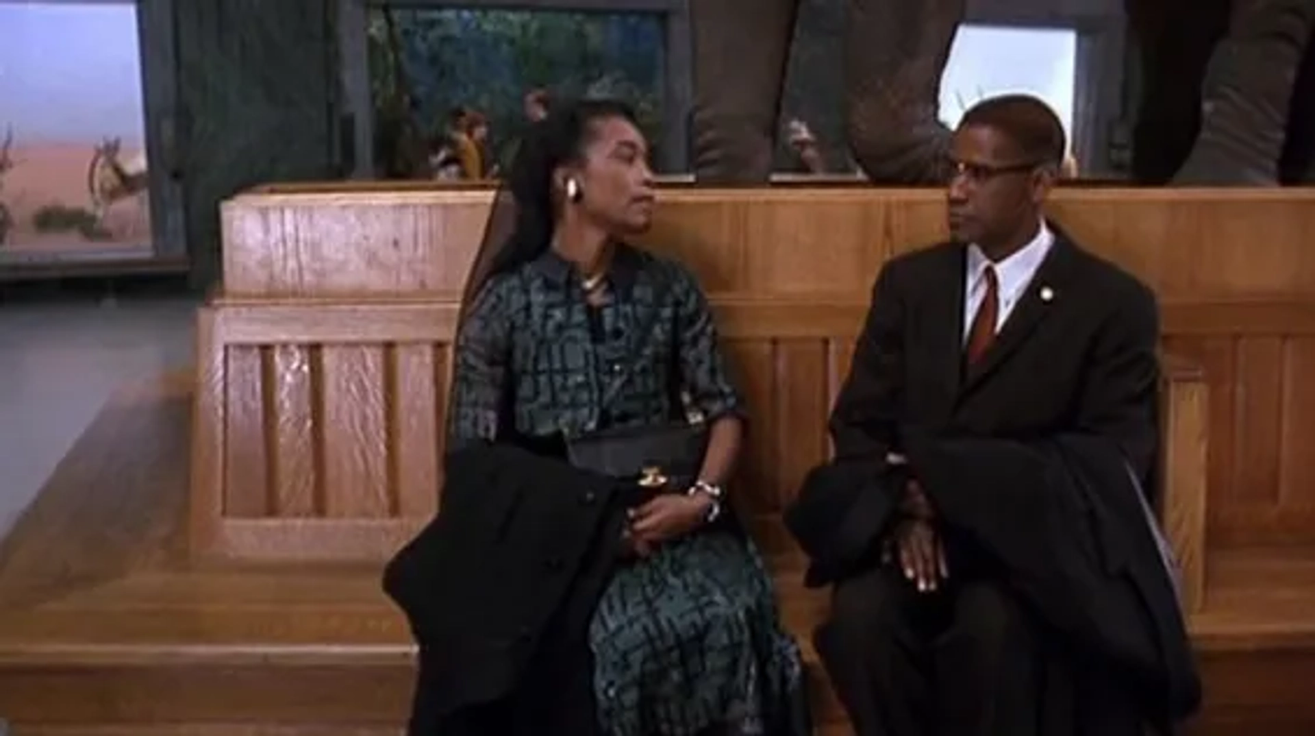 Denzel Washington and Angela Bassett in Malcolm X (1992)