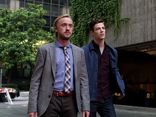 Tom Felton and Grant Gustin in The Flash (2014)