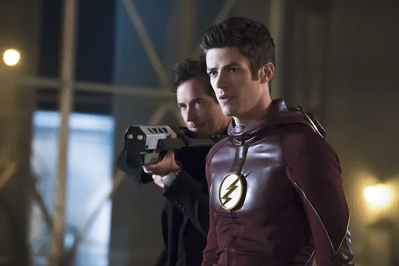 Tom Cavanagh and Grant Gustin in The Flash (2014)