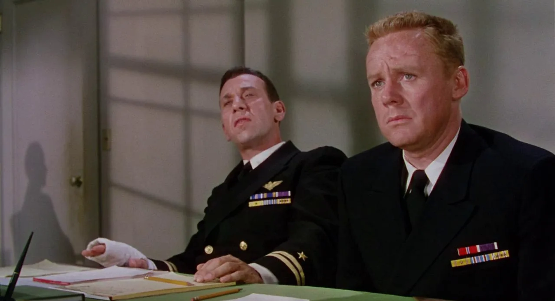 José Ferrer and Van Johnson in The Caine Mutiny (1954)