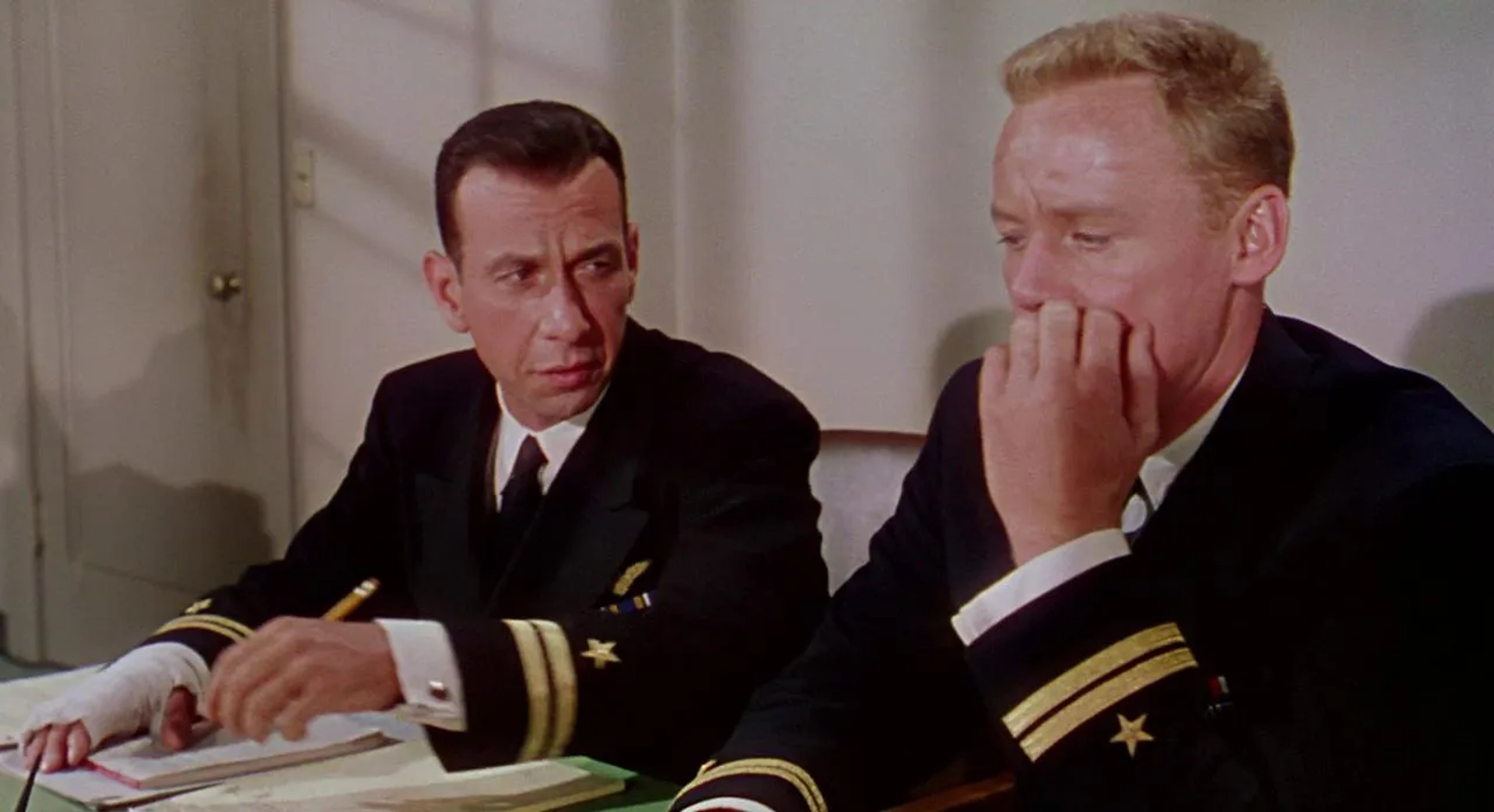 José Ferrer and Van Johnson in The Caine Mutiny (1954)