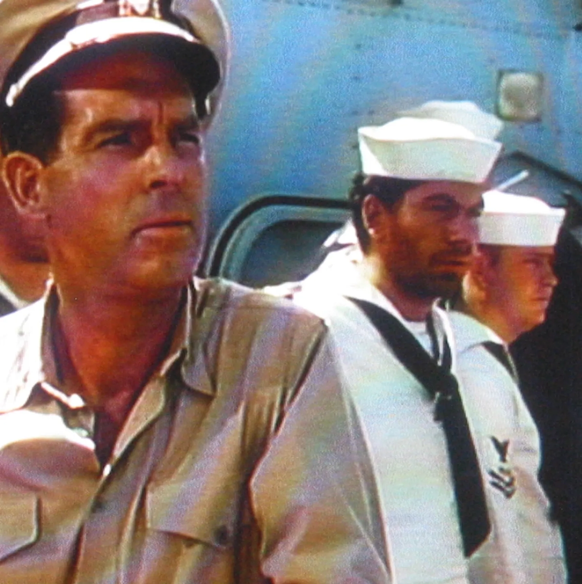 Claude Akins and Fred MacMurray in The Caine Mutiny (1954)