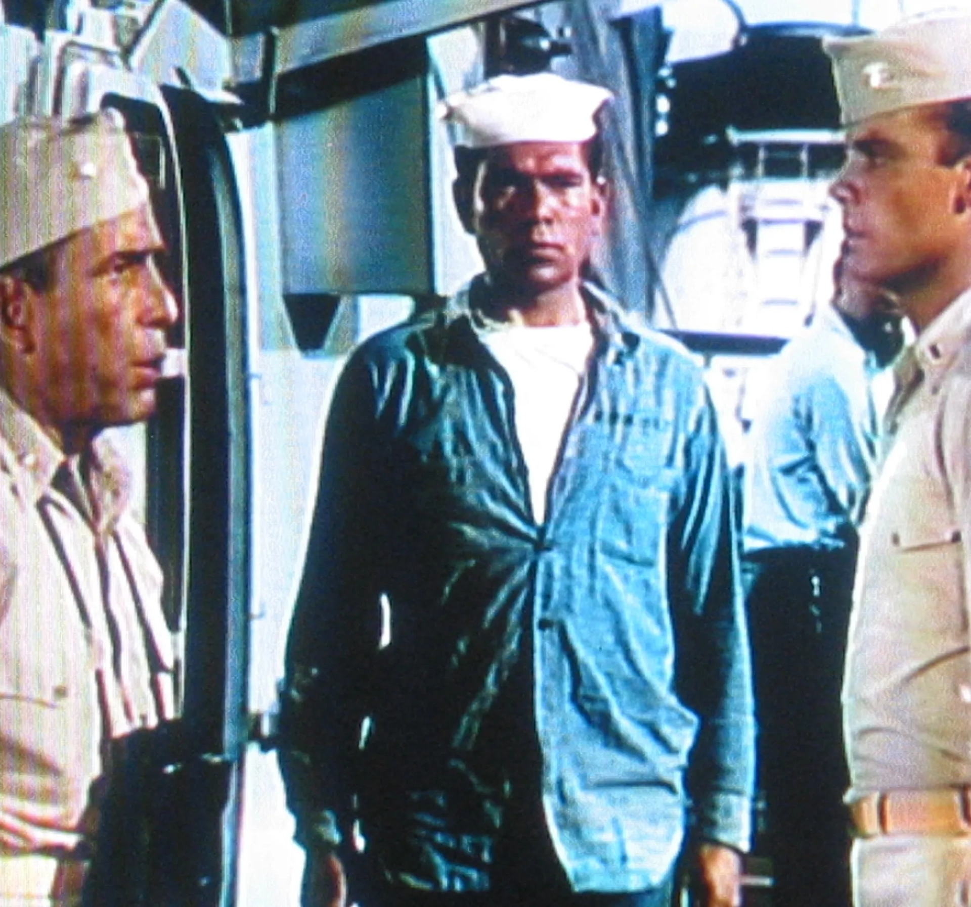 Humphrey Bogart, Claude Akins, and Robert Francis in The Caine Mutiny (1954)