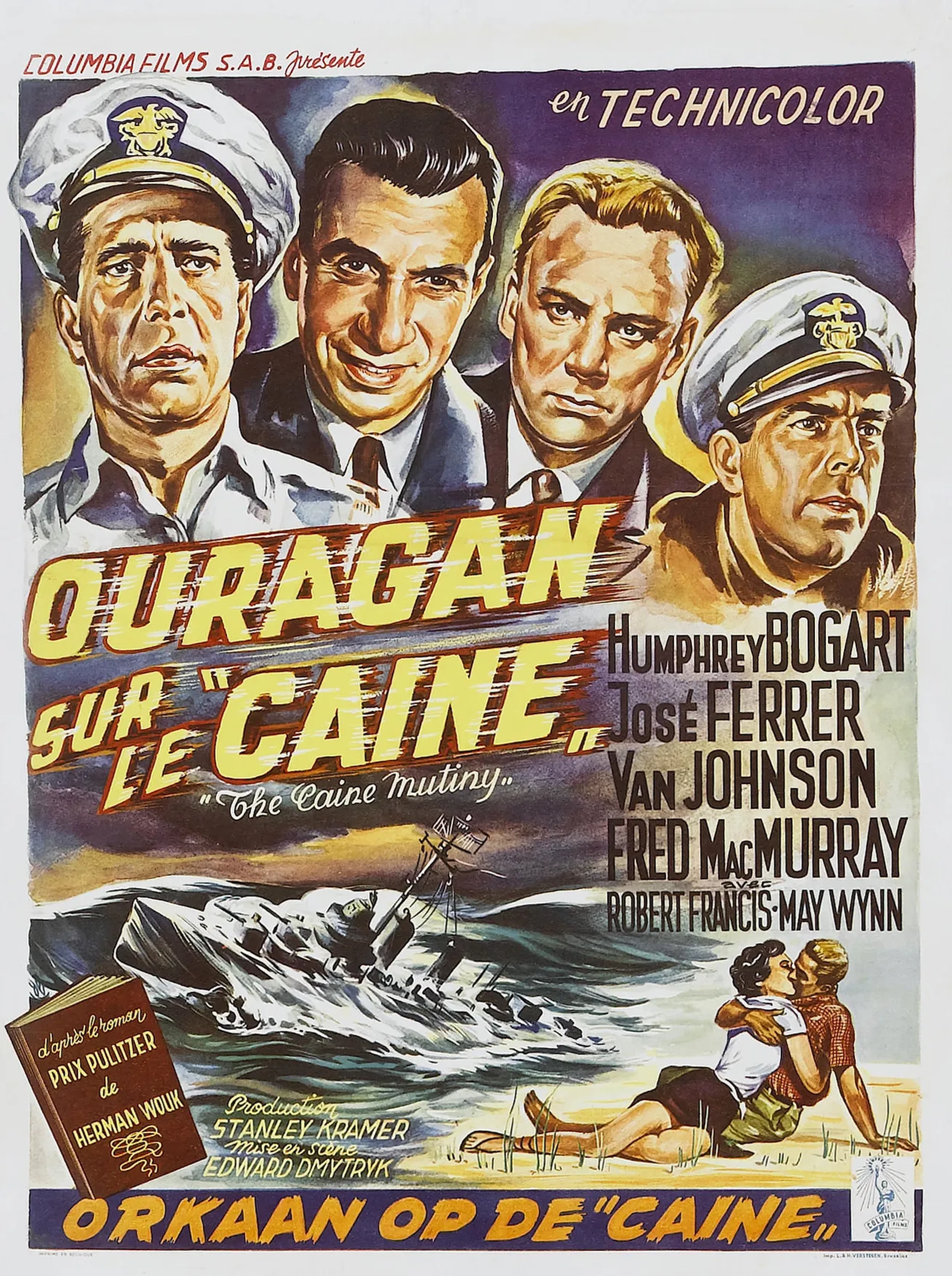 Humphrey Bogart, José Ferrer, Van Johnson, and Fred MacMurray in The Caine Mutiny (1954)