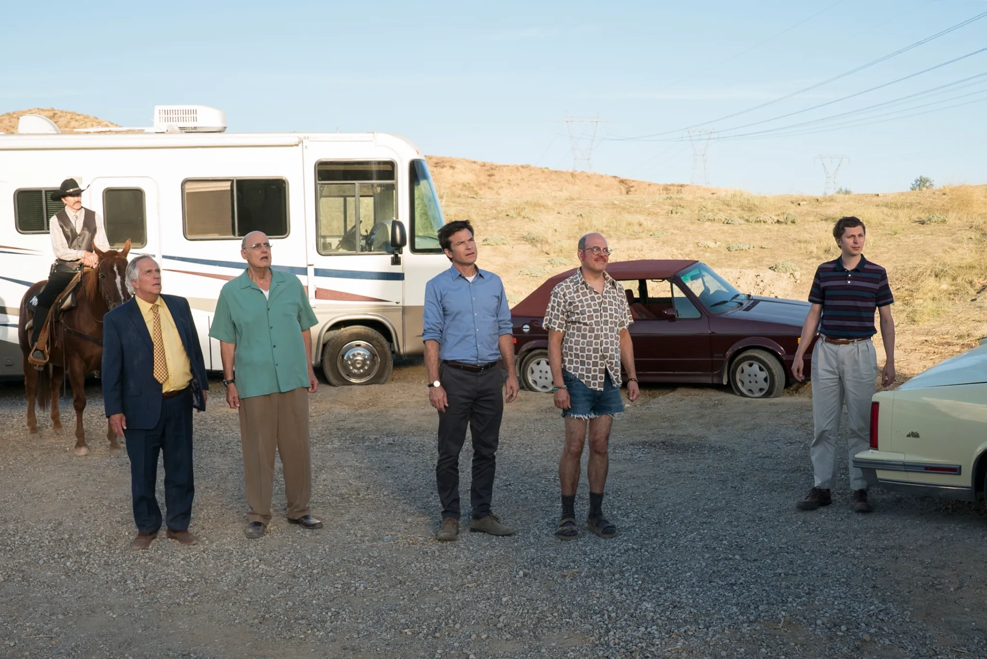 Jason Bateman, Jeffrey Tambor, Henry Winkler, Michael Cera, and David Cross in Arrested Development (2003)