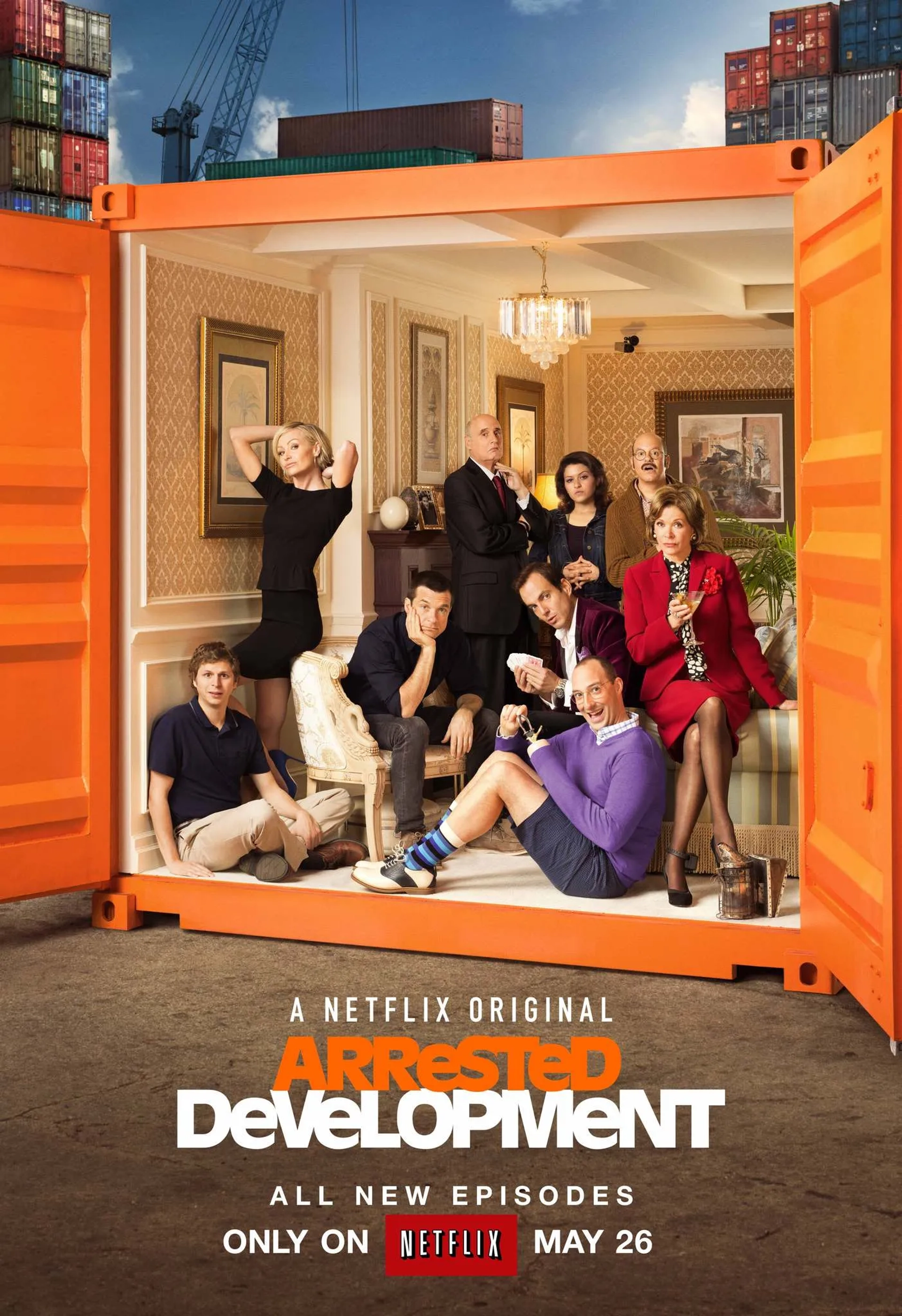 Jason Bateman, Jeffrey Tambor, Will Arnett, Portia de Rossi, Michael Cera, David Cross, Tony Hale, Alia Shawkat, and Jessica Walter in Arrested Development (2003)