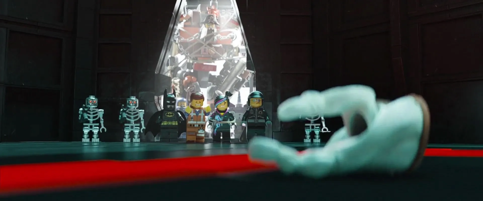 Liam Neeson, Will Arnett, Elizabeth Banks, Charlie Day, and Chris Pratt in The Lego Movie (2014)