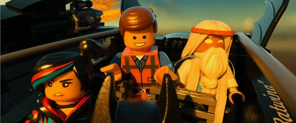 Morgan Freeman, Will Arnett, and Elizabeth Banks in The Lego Movie (2014)