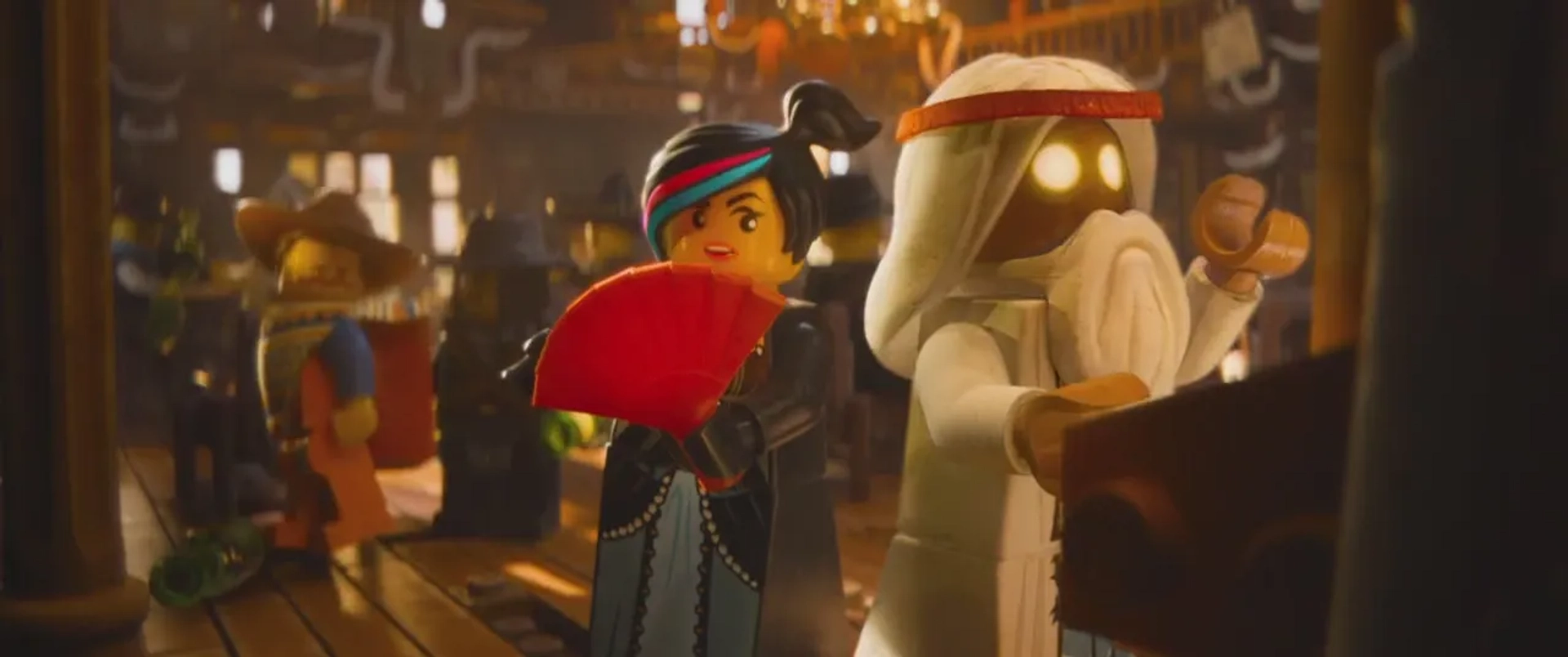 Morgan Freeman, Elizabeth Banks, and Chris Pratt in The Lego Movie (2014)