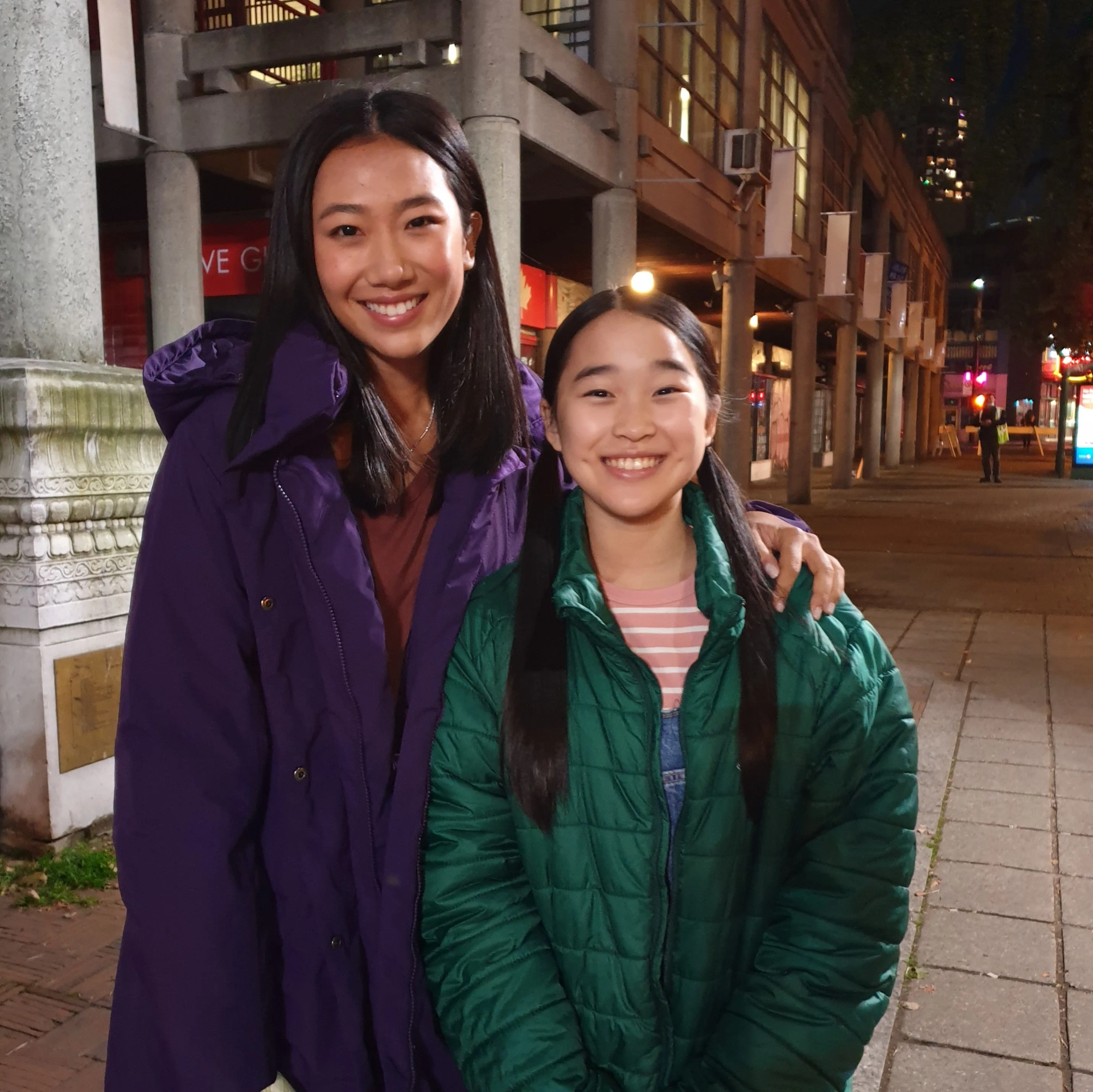 Valencia and Olivia Liang on the set of KungFu